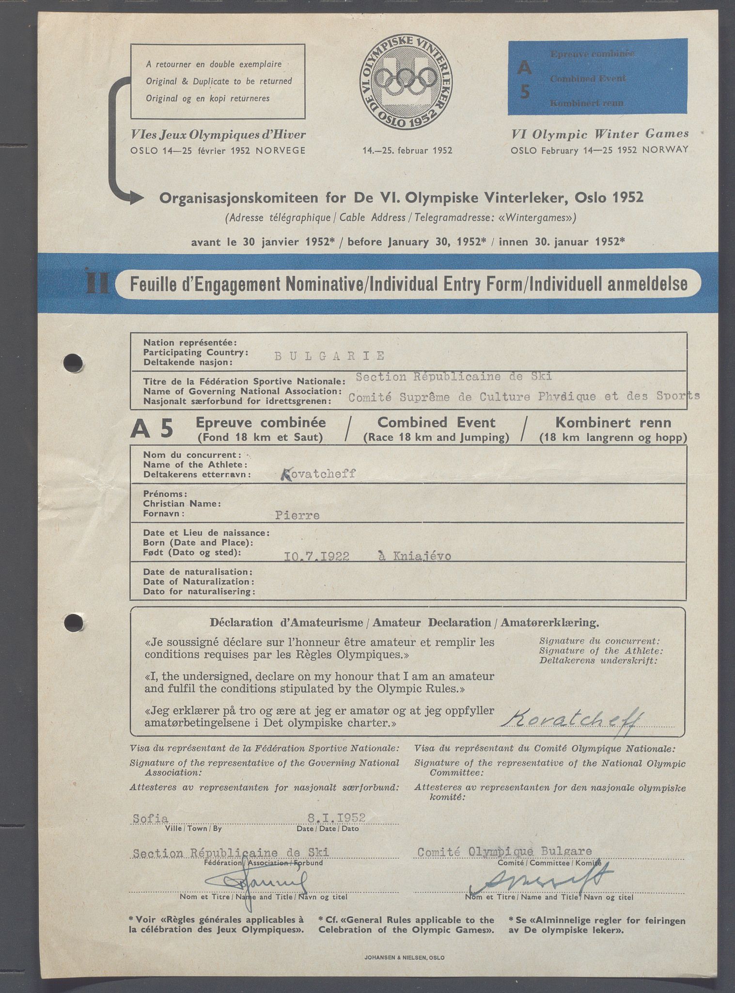 Organisasjonskomiteen for de VI. olympiske vinterleker, OBA/A-20130/H/Ha, 1951-1952, p. 280