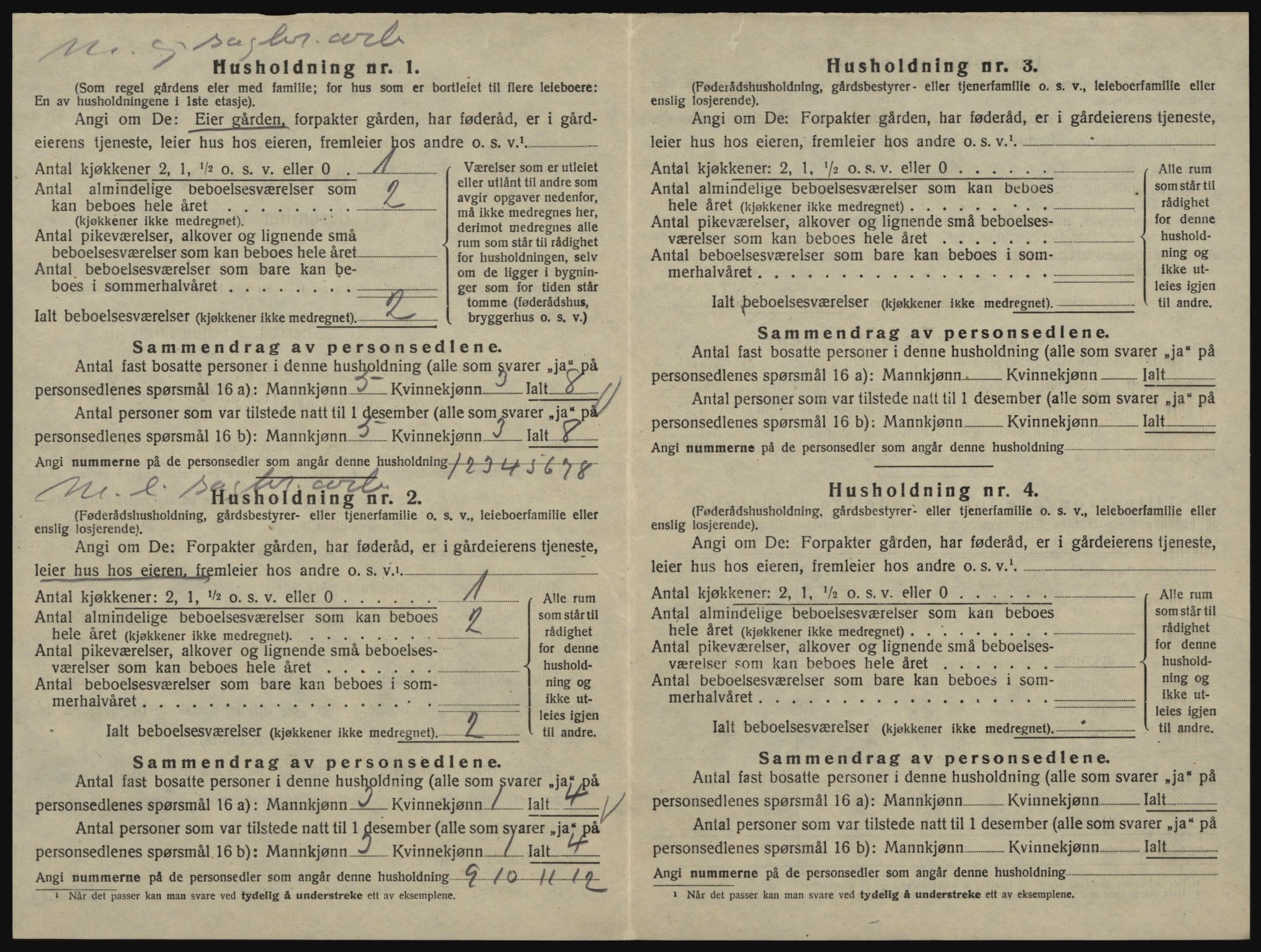 SAO, 1920 census for Glemmen, 1920, p. 354