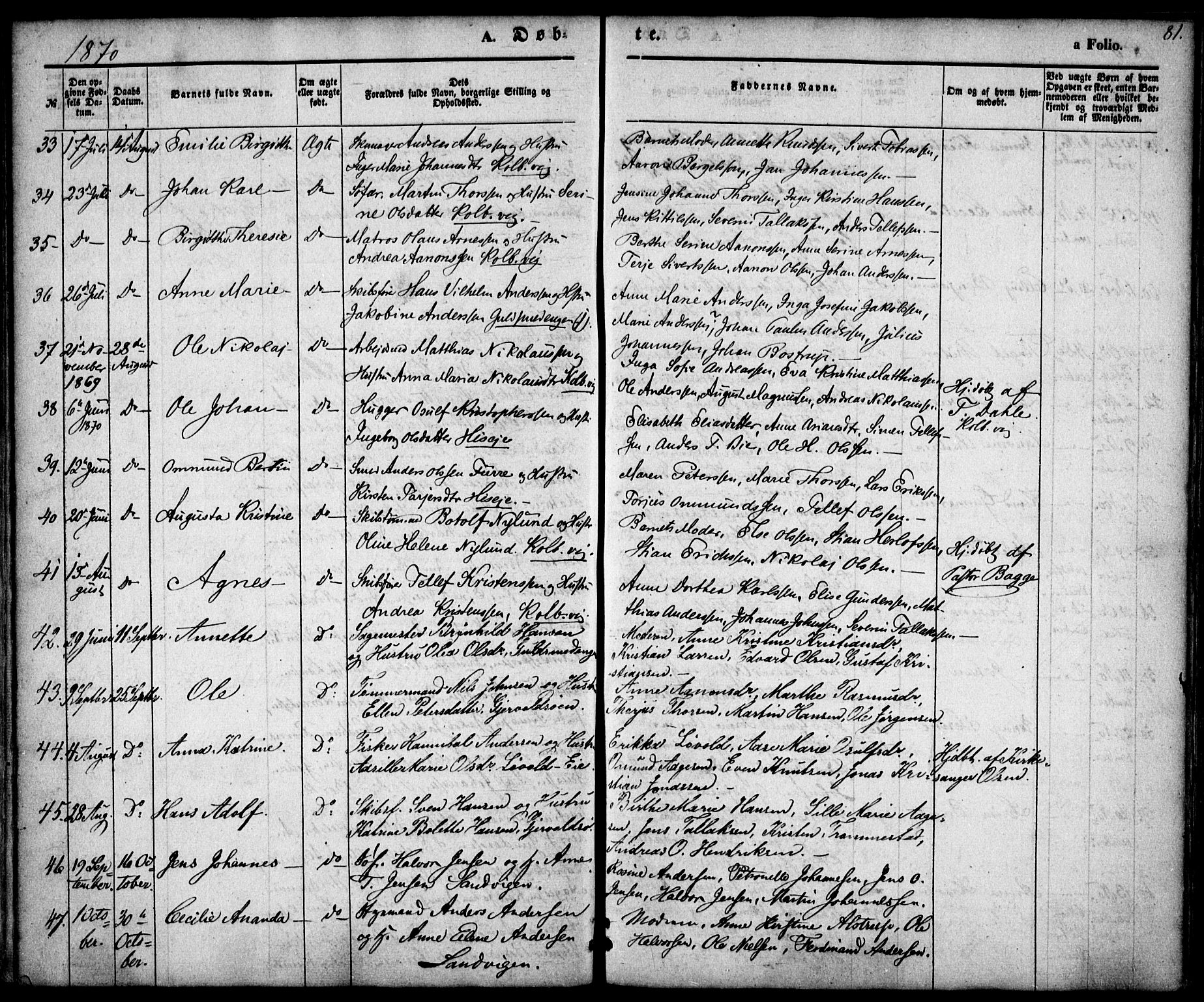 Hisøy sokneprestkontor, AV/SAK-1111-0020/F/Fa/L0001: Parish register (official) no. A 1, 1849-1871, p. 81