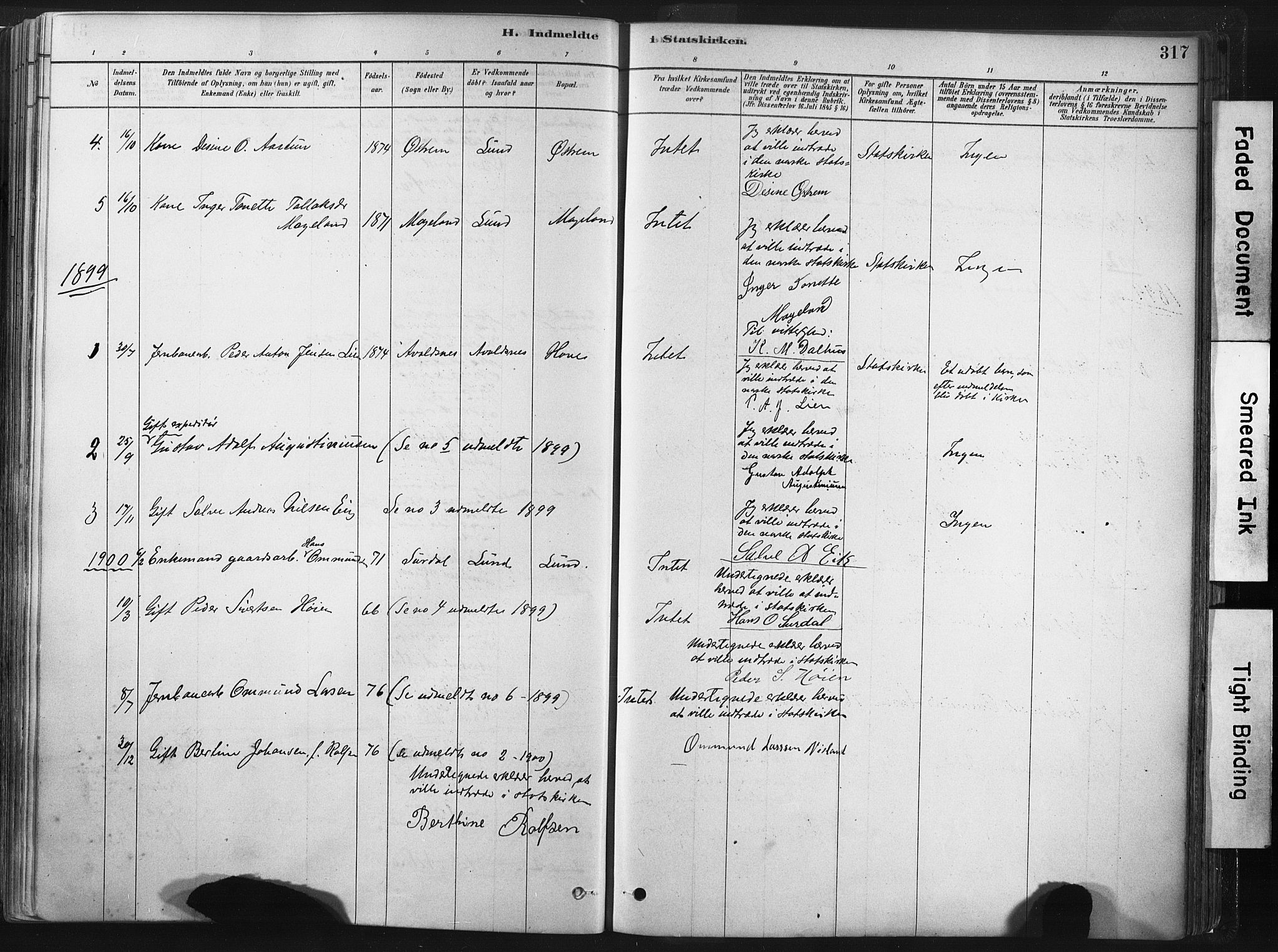 Lund sokneprestkontor, AV/SAST-A-101809/S06/L0011: Parish register (official) no. A 10, 1877-1904, p. 317