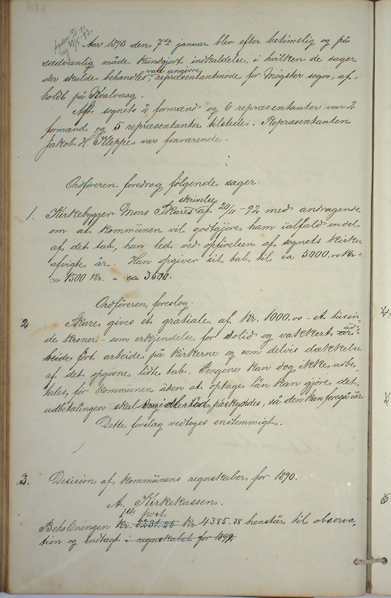 Austevoll kommune. Formannskapet, IKAH/1244-021/A/Aa/L0001: Forhandlingsprotokoll for heradstyret, 1886-1900, p. 233