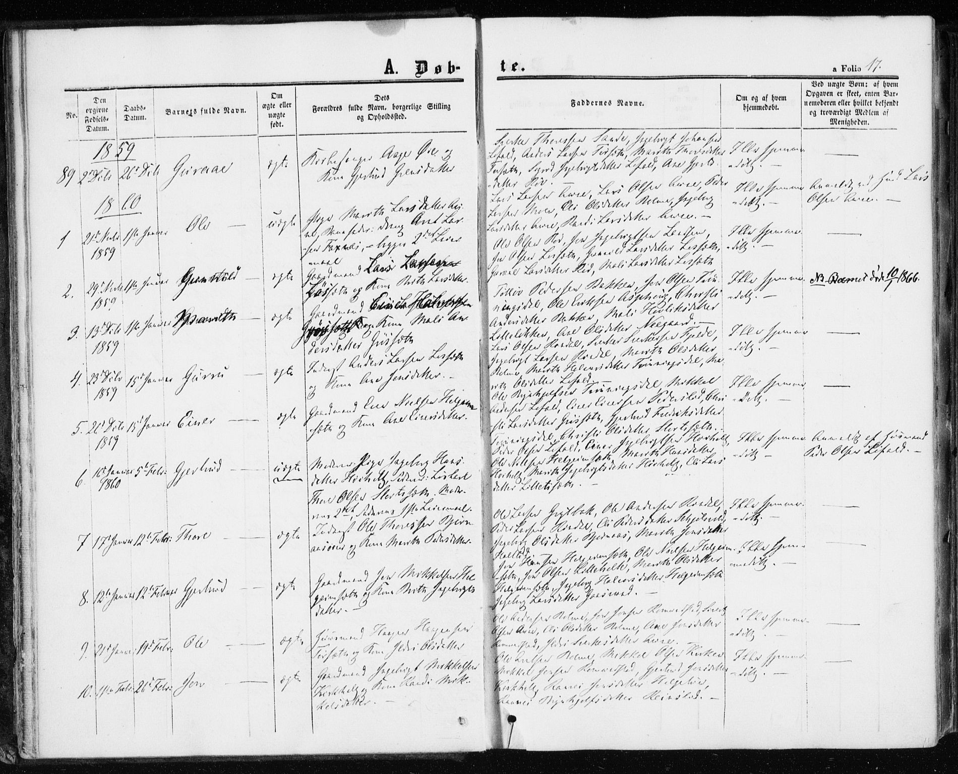 Ministerialprotokoller, klokkerbøker og fødselsregistre - Møre og Romsdal, AV/SAT-A-1454/598/L1067: Parish register (official) no. 598A01, 1858-1871, p. 17