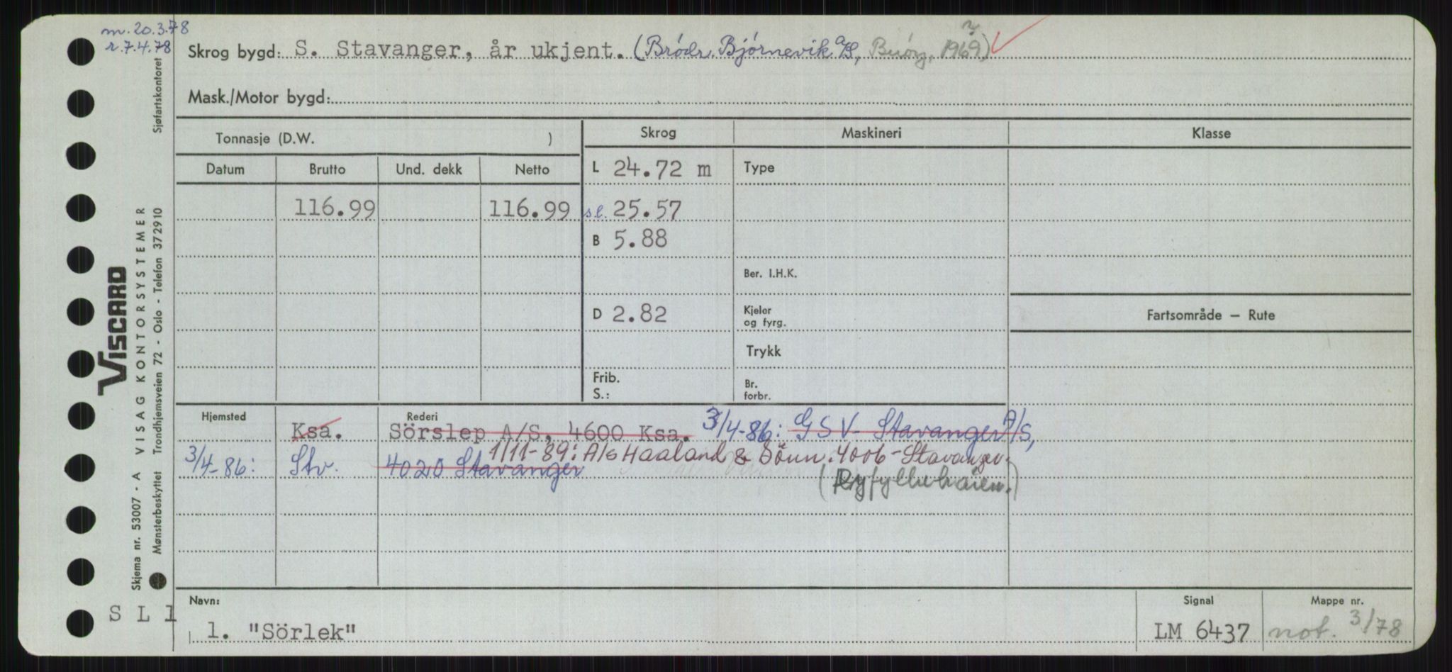 Sjøfartsdirektoratet med forløpere, Skipsmålingen, RA/S-1627/H/Hc/L0001: Lektere, A-Y, p. 411