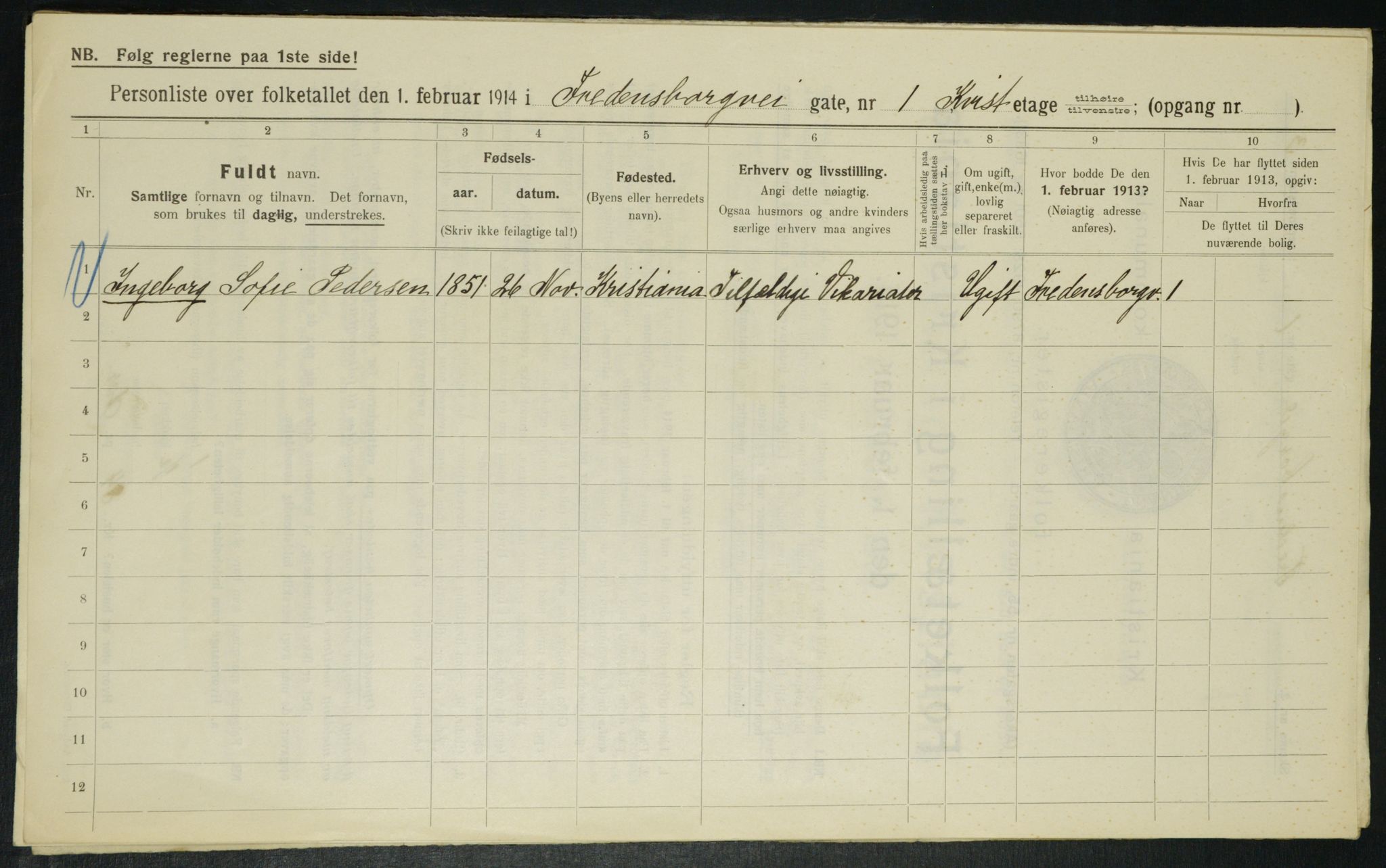 OBA, Municipal Census 1914 for Kristiania, 1914, p. 25644