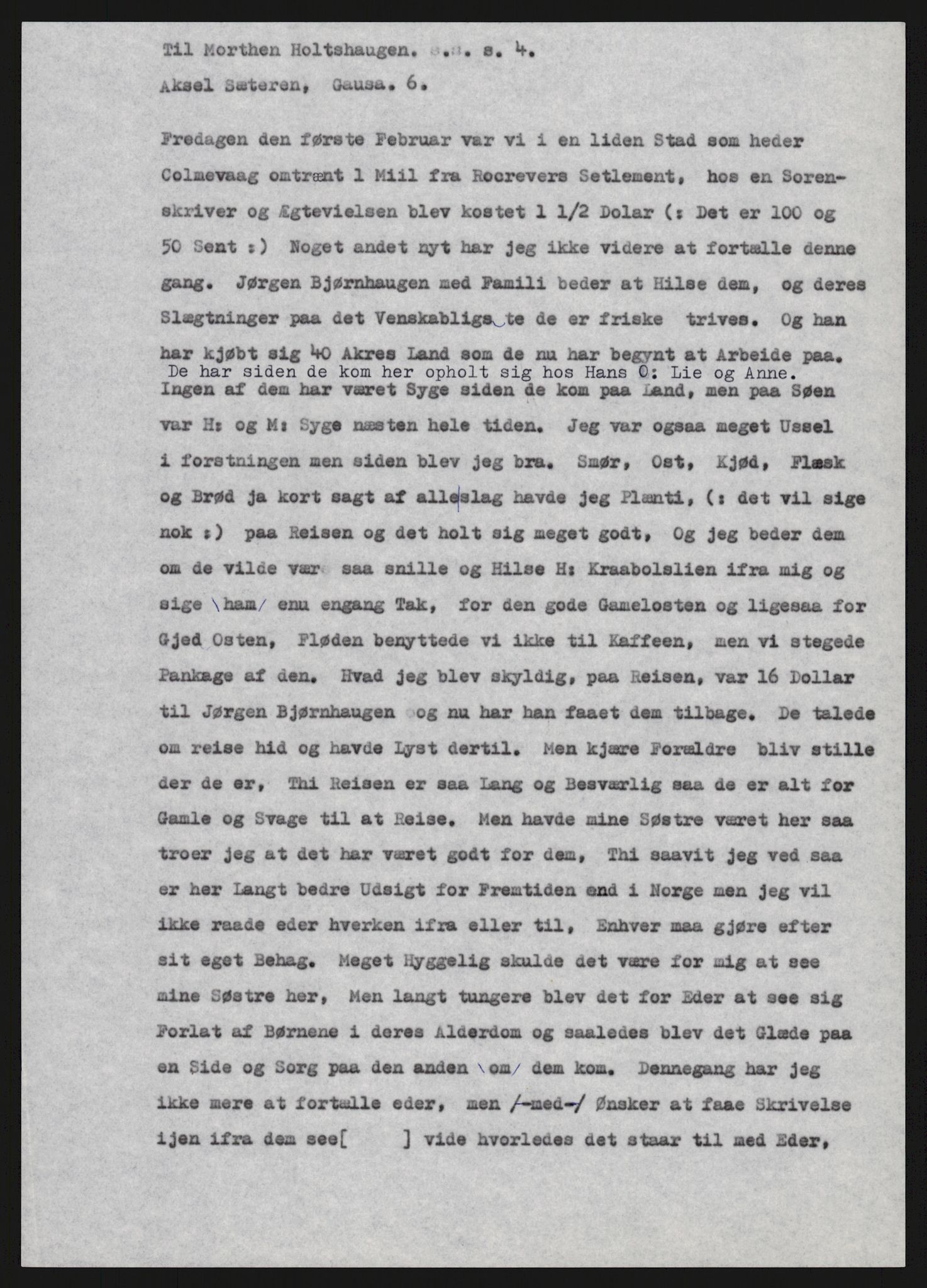 Samlinger til kildeutgivelse, Amerikabrevene, AV/RA-EA-4057/F/L0015: Innlån fra Oppland: Sæteren - Vigerust, 1838-1914, p. 49