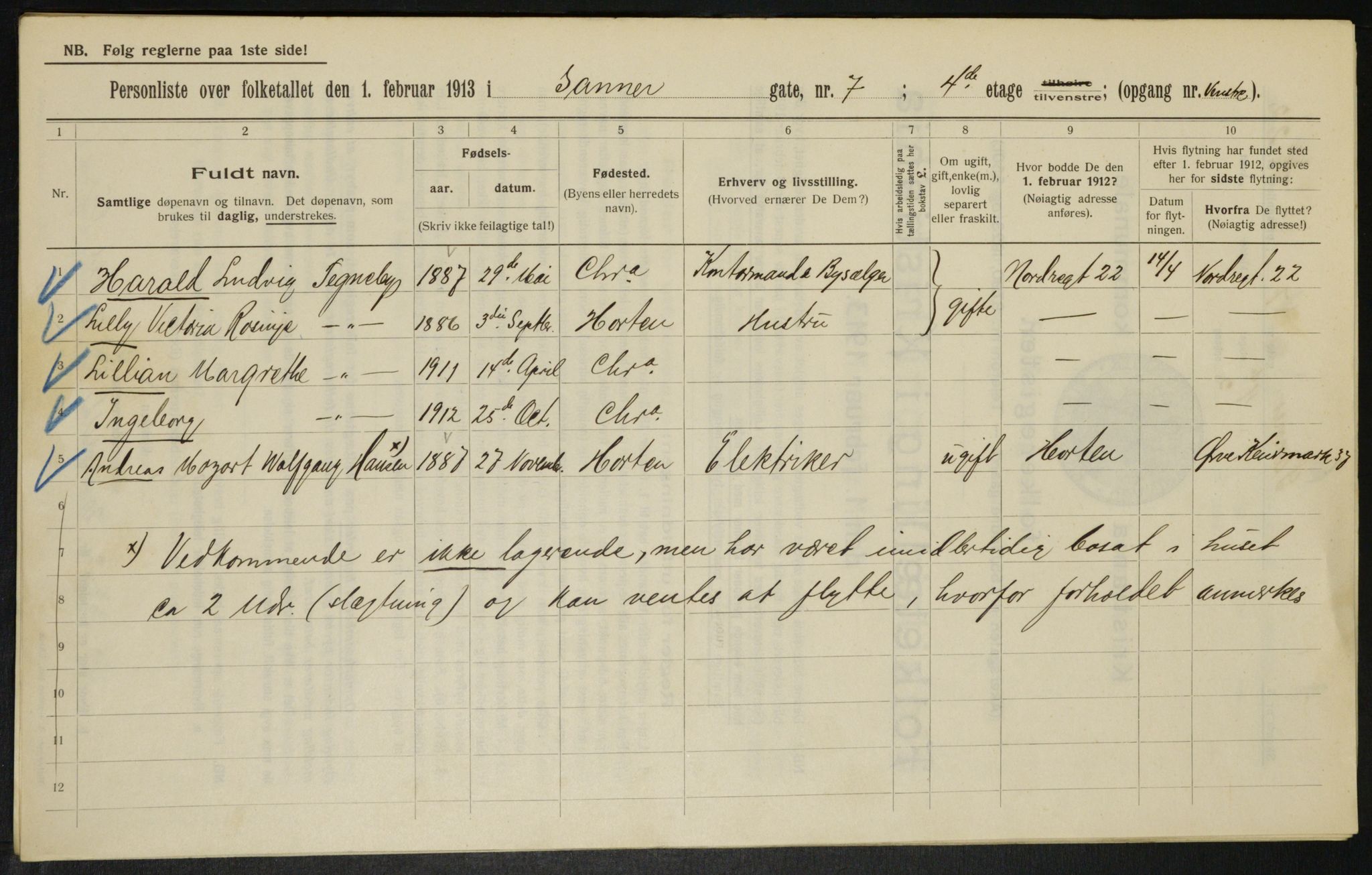 OBA, Municipal Census 1913 for Kristiania, 1913, p. 88472