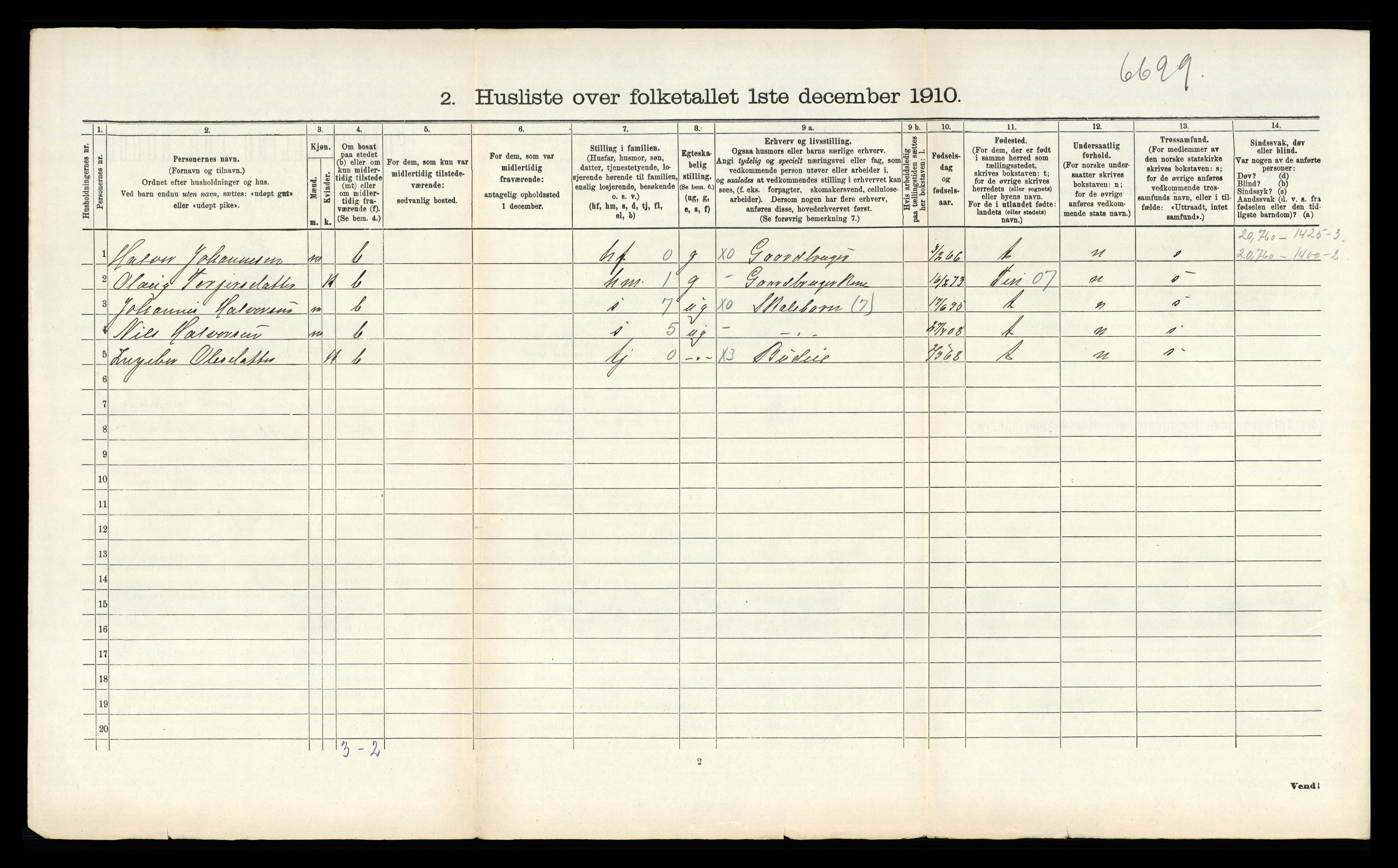 RA, 1910 census for Sauherad, 1910, p. 622