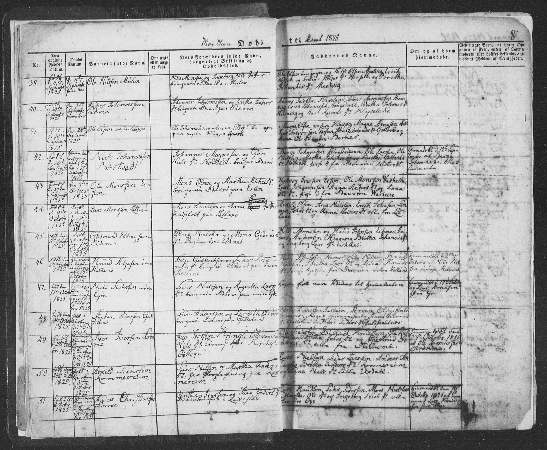 Hosanger sokneprestembete, AV/SAB-A-75801/H/Haa: Parish register (official) no. A 6, 1824-1835, p. 8