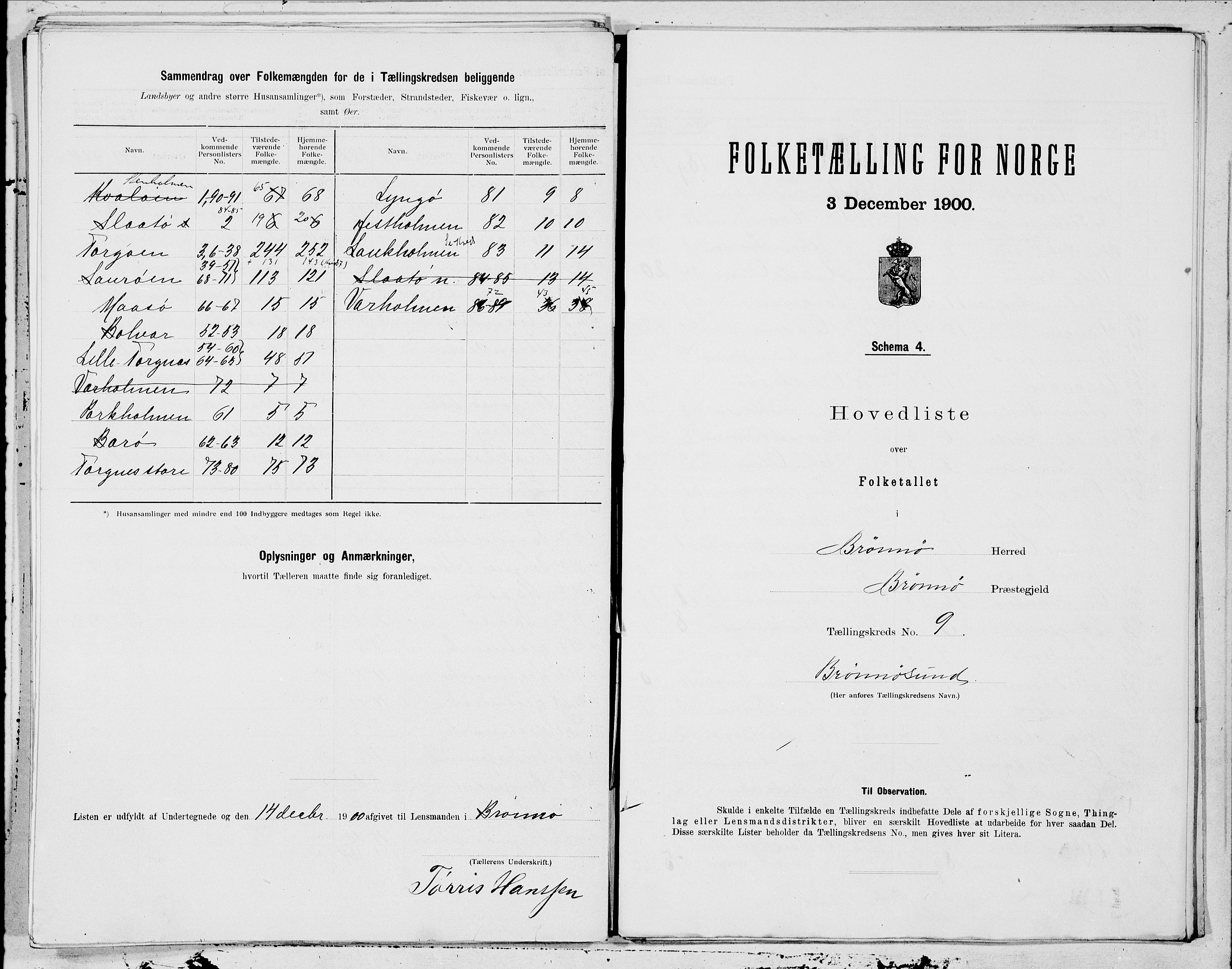 SAT, 1900 census for Brønnøy, 1900, p. 22