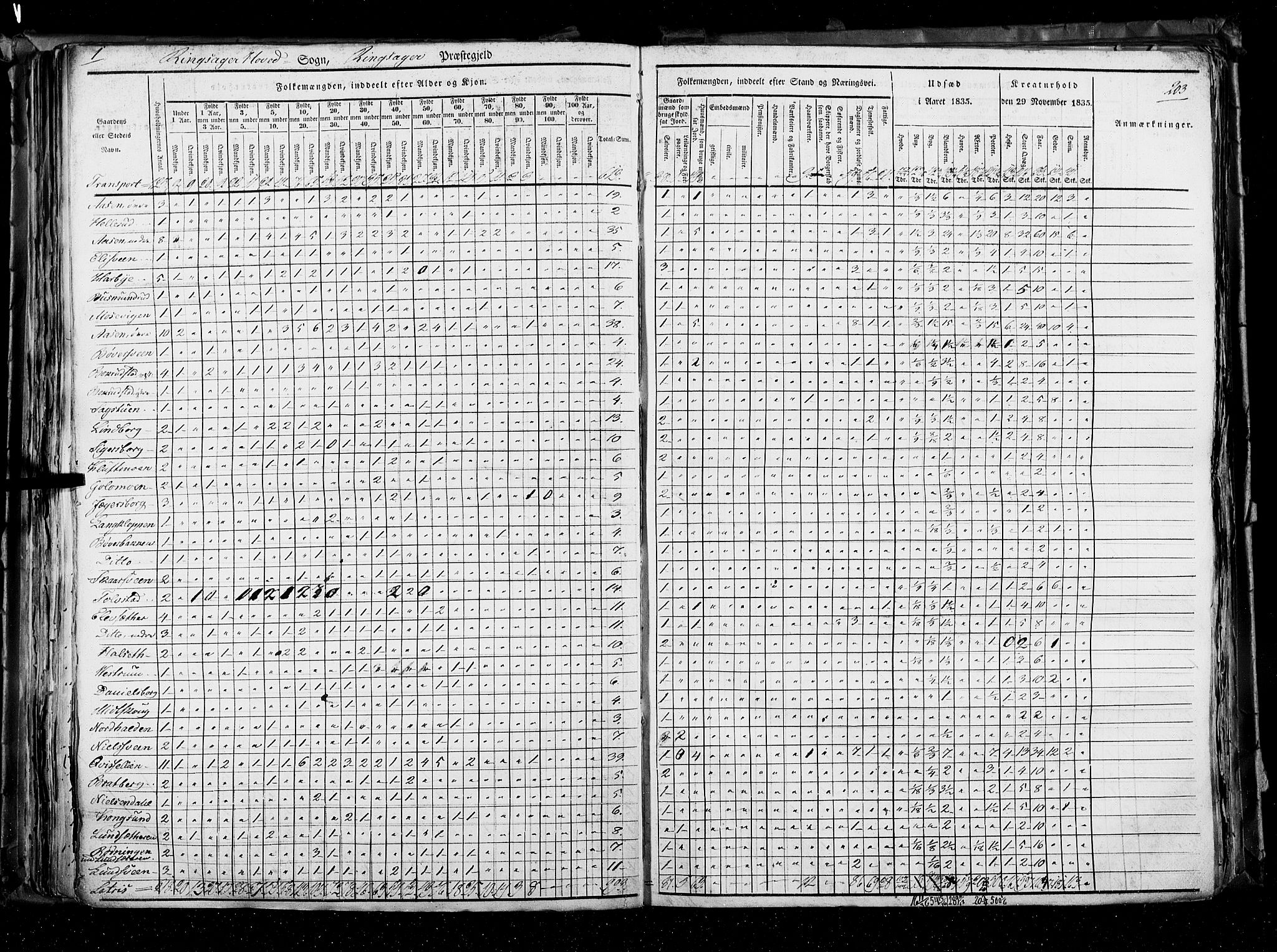 RA, Census 1835, vol. 3: Hedemarken amt og Kristians amt, 1835, p. 203