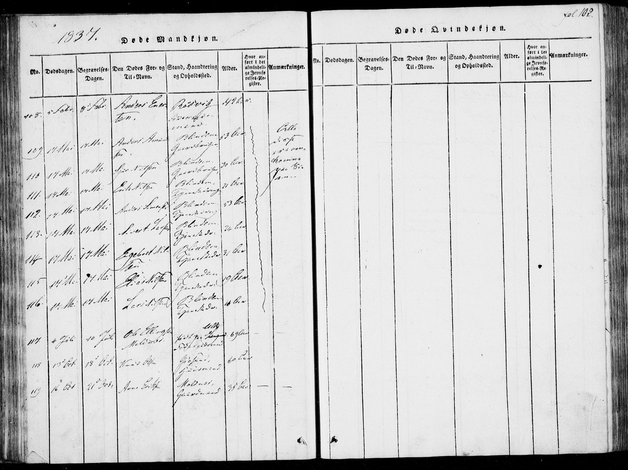 Ministerialprotokoller, klokkerbøker og fødselsregistre - Møre og Romsdal, SAT/A-1454/537/L0517: Parish register (official) no. 537A01, 1818-1862, p. 102
