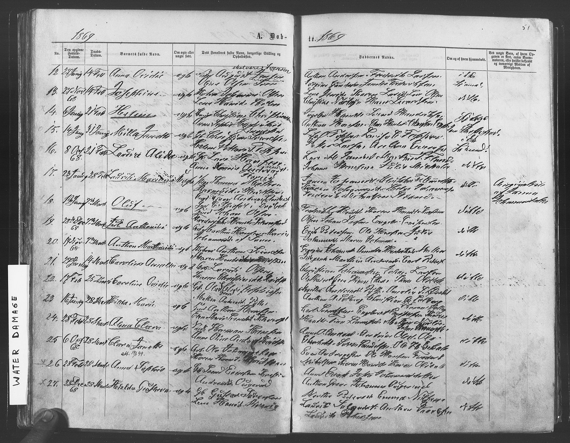 Vestby prestekontor Kirkebøker, SAO/A-10893/F/Fa/L0008: Parish register (official) no. I 8, 1863-1877, p. 51
