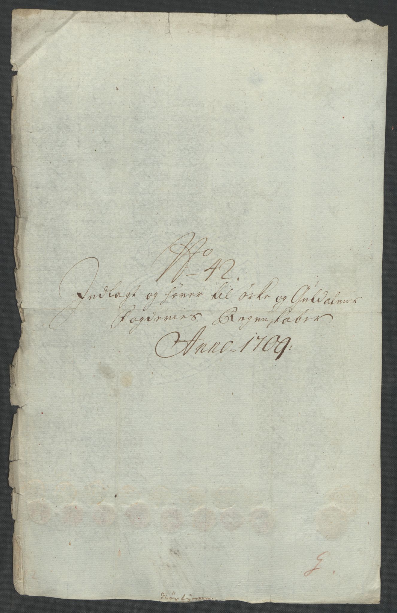 Rentekammeret inntil 1814, Reviderte regnskaper, Fogderegnskap, AV/RA-EA-4092/R60/L3959: Fogderegnskap Orkdal og Gauldal, 1709, p. 404