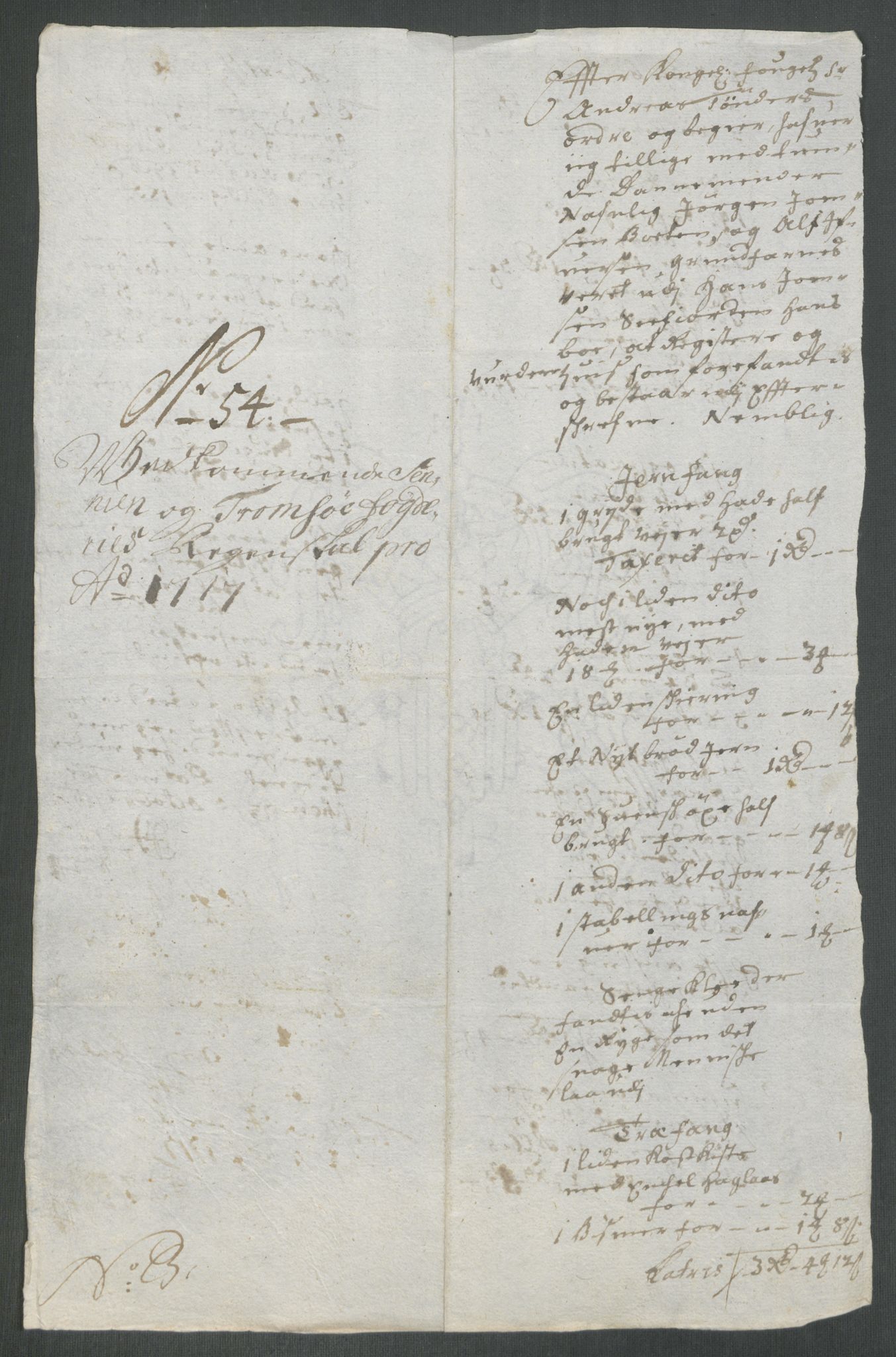 Rentekammeret inntil 1814, Reviderte regnskaper, Fogderegnskap, AV/RA-EA-4092/R68/L4763: Fogderegnskap Senja og Troms, 1717, p. 327