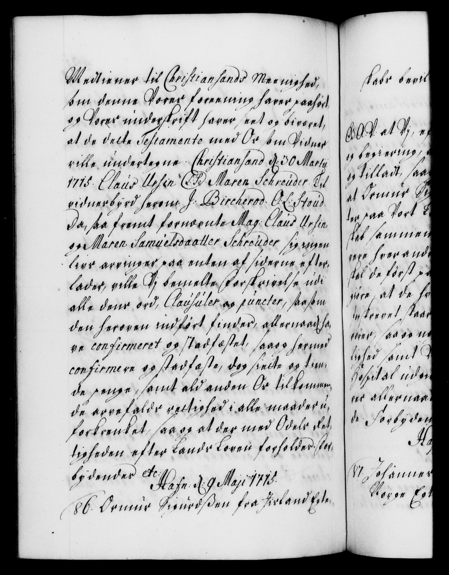 Danske Kanselli 1572-1799, AV/RA-EA-3023/F/Fc/Fca/Fcaa/L0021: Norske registre, 1712-1715, p. 481b