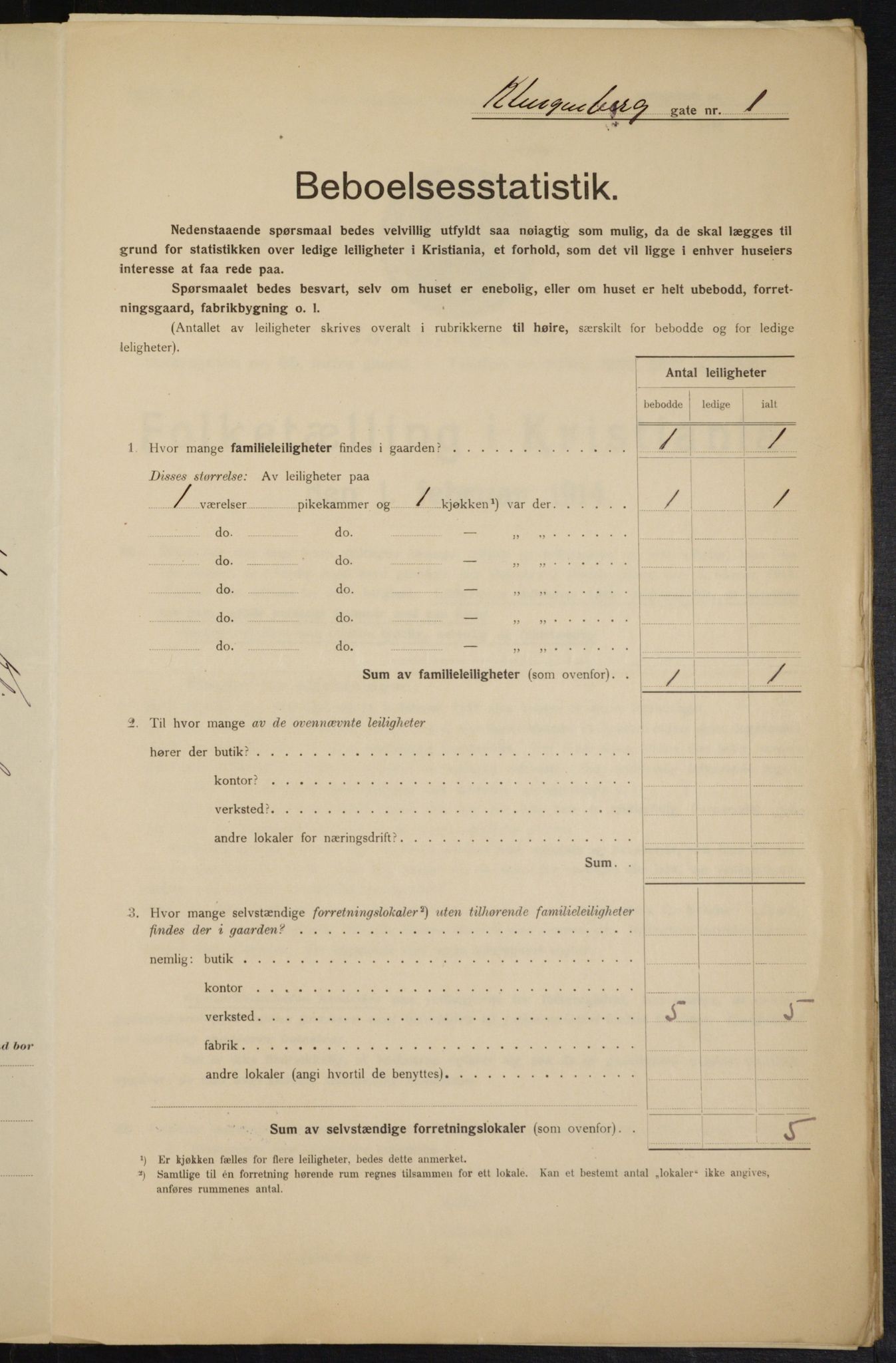 OBA, Municipal Census 1915 for Kristiania, 1915, p. 51381