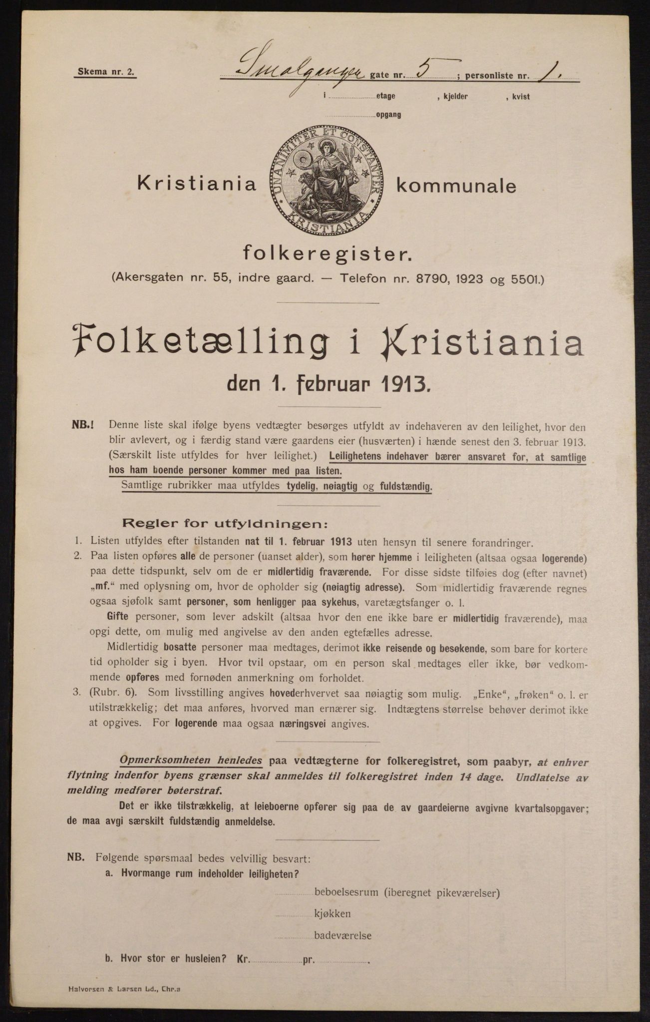 OBA, Municipal Census 1913 for Kristiania, 1913, p. 55038