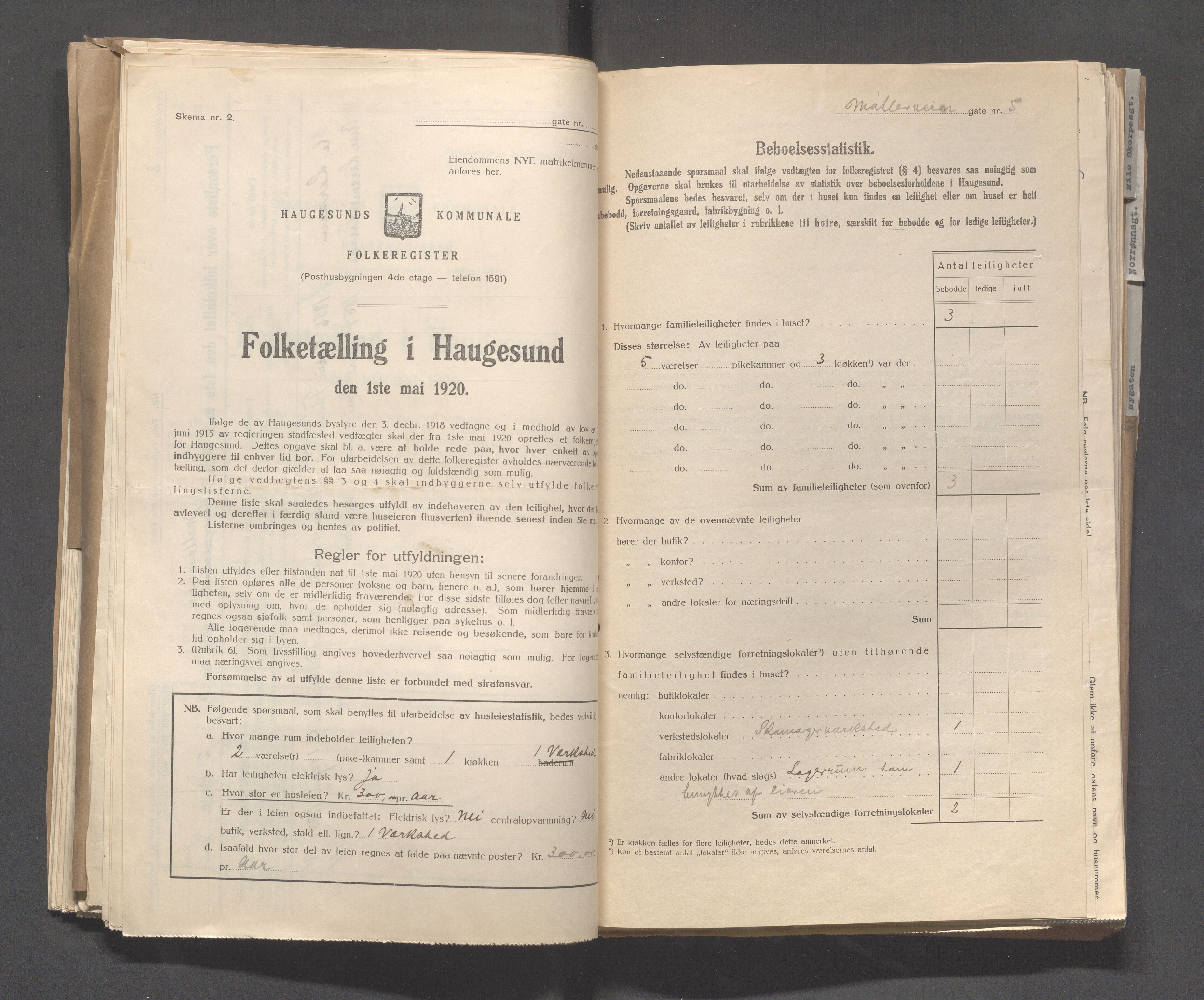 IKAR, Local census 1.5.1920 for Haugesund, 1920, p. 2900