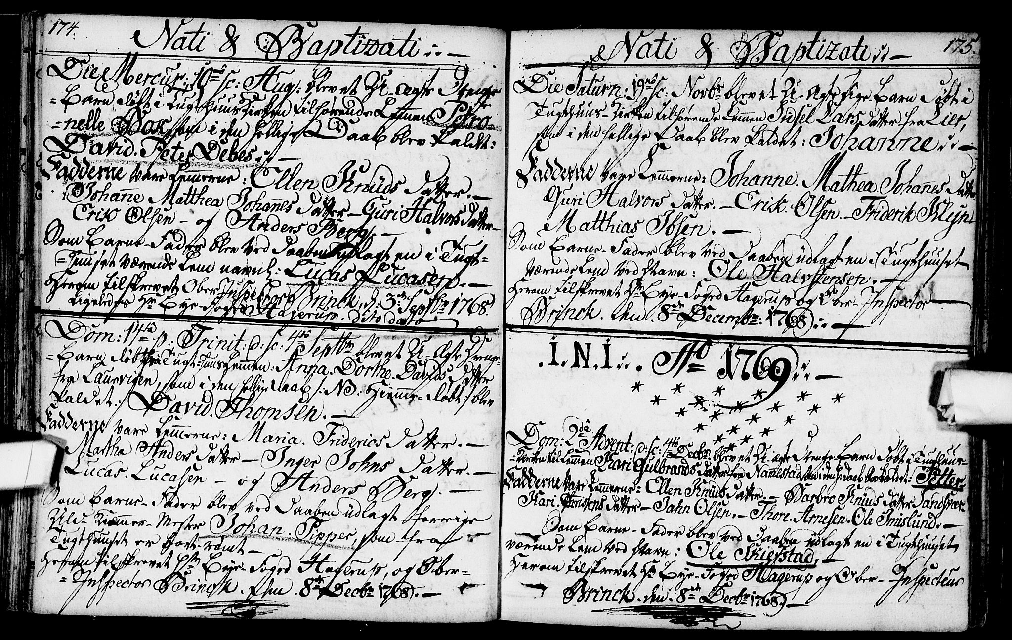 Kristiania tukthusprest Kirkebøker, SAO/A-10881/F/Fa/L0001: Parish register (official) no. 1, 1758-1828, p. 174-175