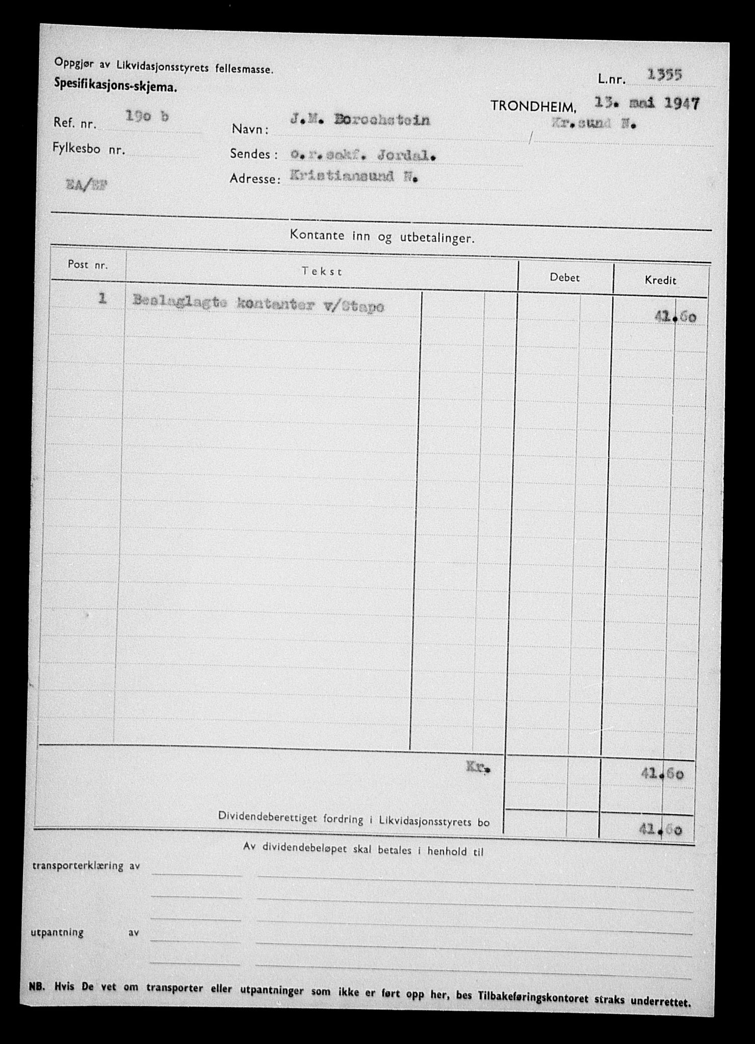 Justisdepartementet, Tilbakeføringskontoret for inndratte formuer, AV/RA-S-1564/H/Hc/Hcb/L0910: --, 1945-1947, p. 391