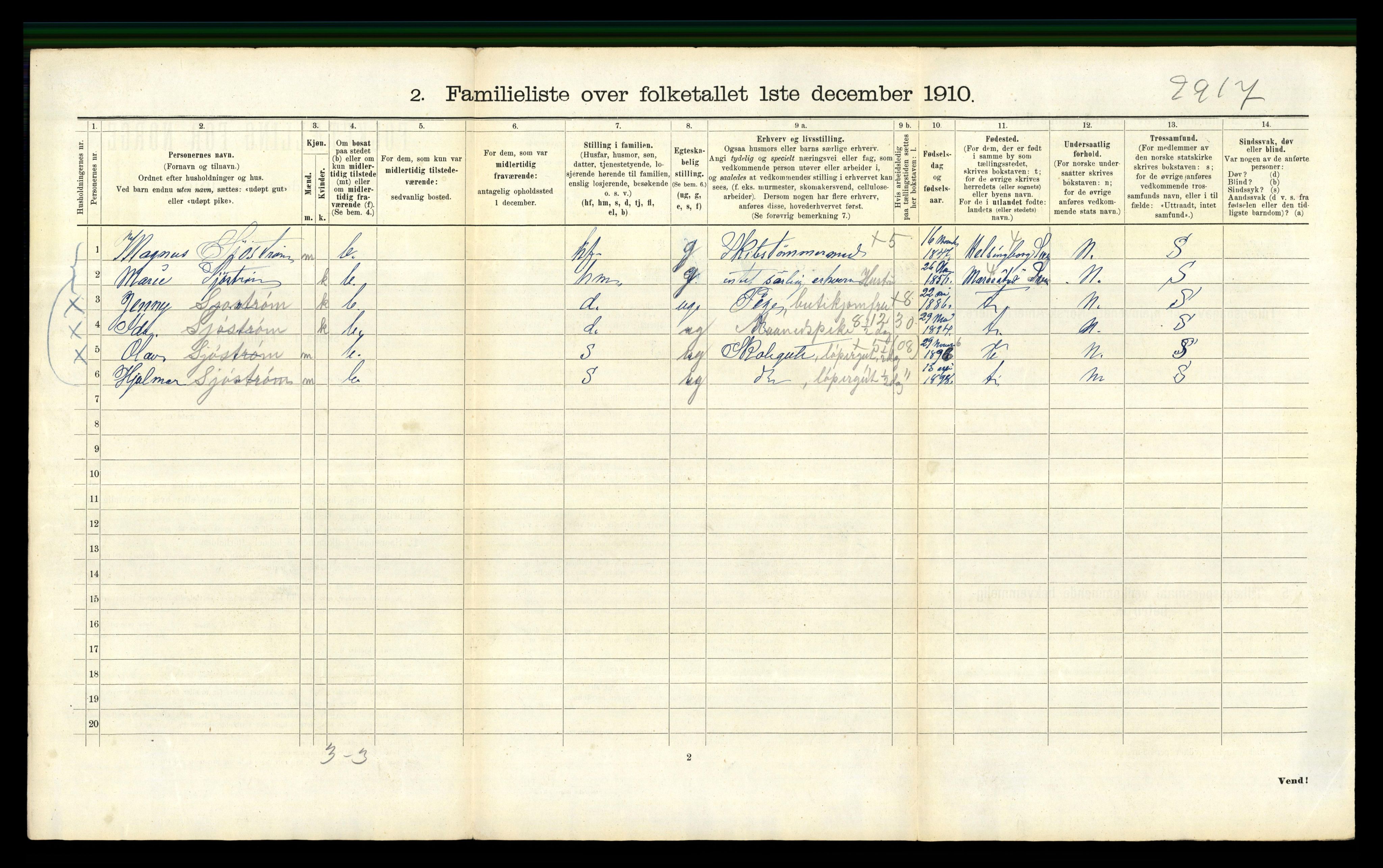 RA, 1910 census for Bergen, 1910, p. 43140