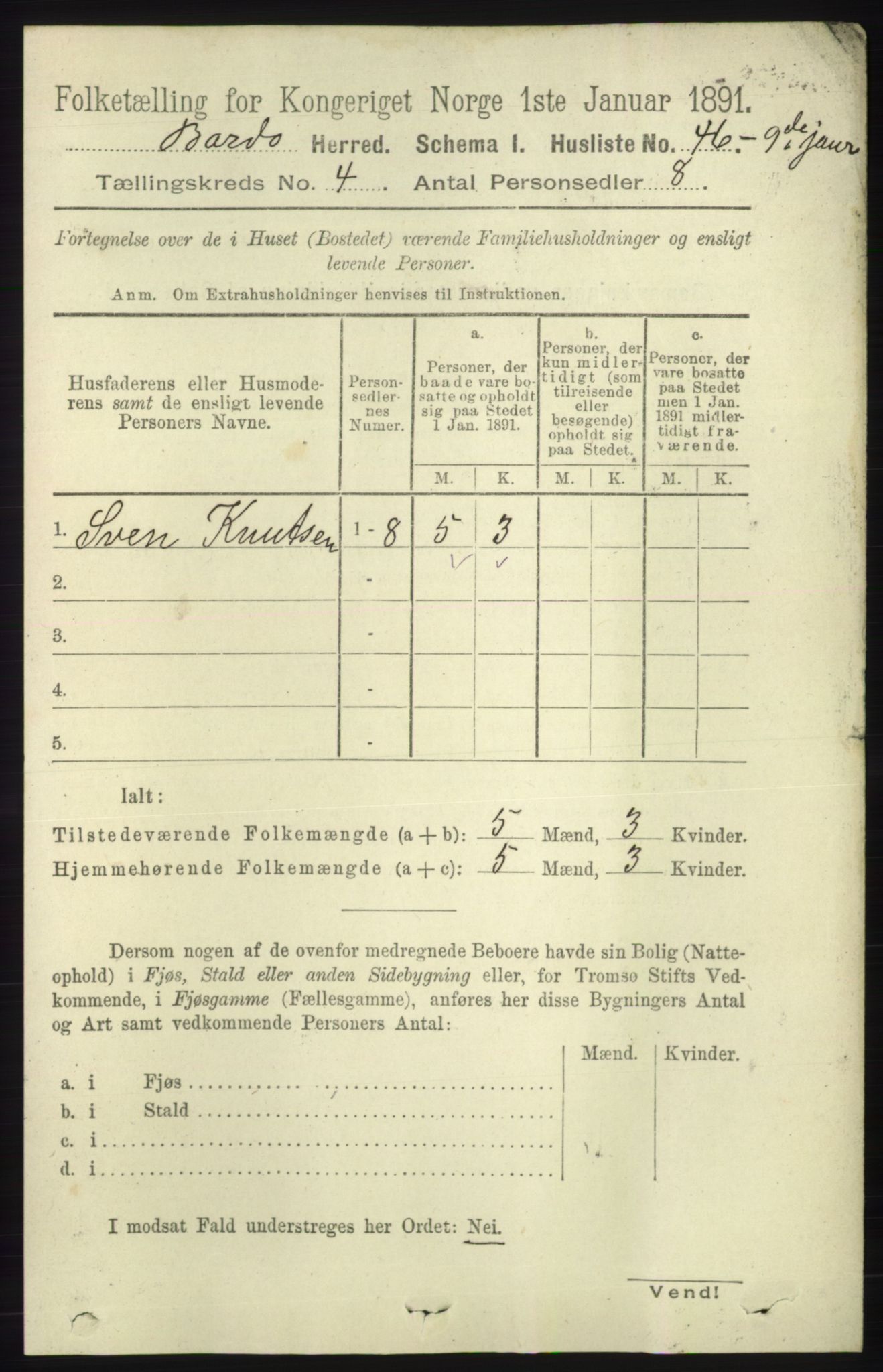 RA, 1891 census for 1922 Bardu, 1891, p. 1324