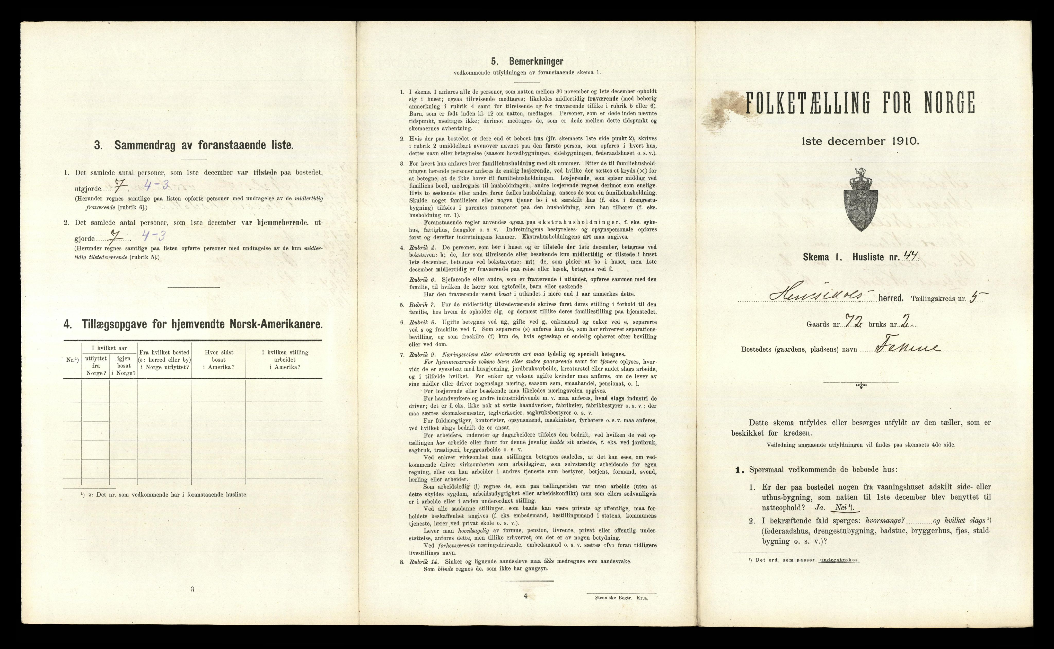 RA, 1910 census for Hemsedal, 1910, p. 338