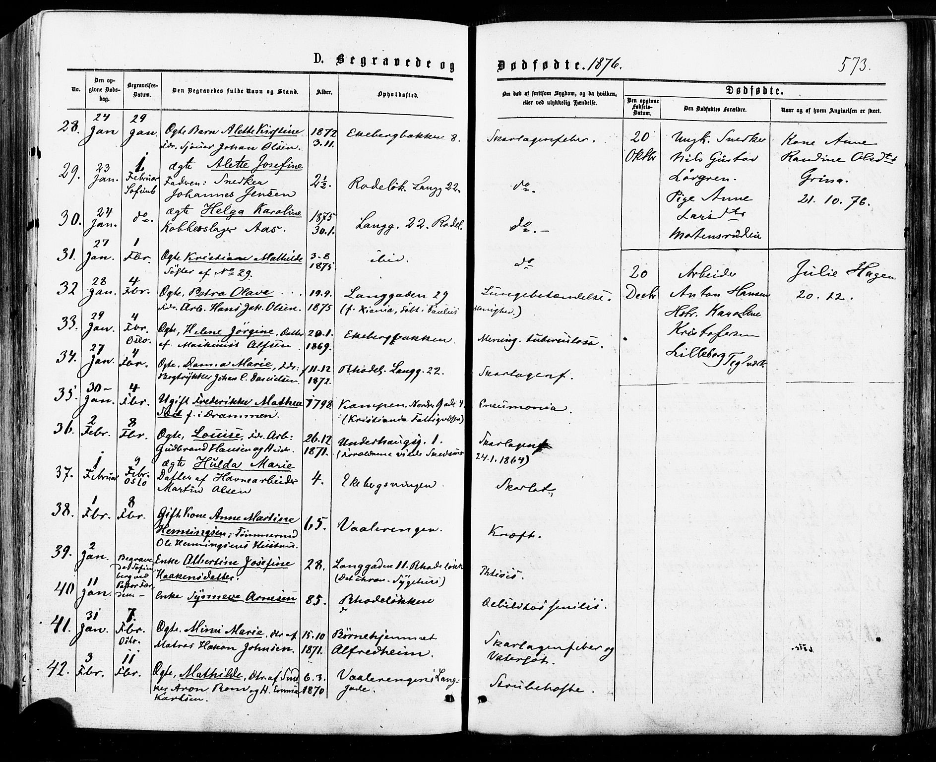 Østre Aker prestekontor Kirkebøker, AV/SAO-A-10840/F/Fa/L0004: Parish register (official) no. I 4, 1876-1889, p. 573