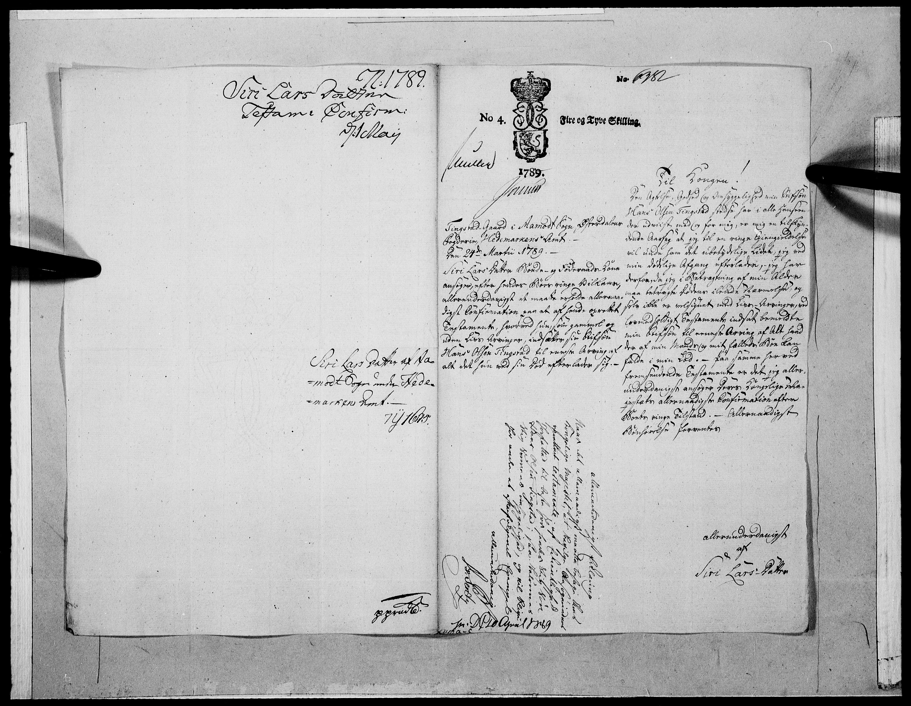 Danske Kanselli 1572-1799, AV/RA-EA-3023/F/Fc/Fcc/Fcca/L0276: Norske innlegg 1572-1799, 1789, p. 163