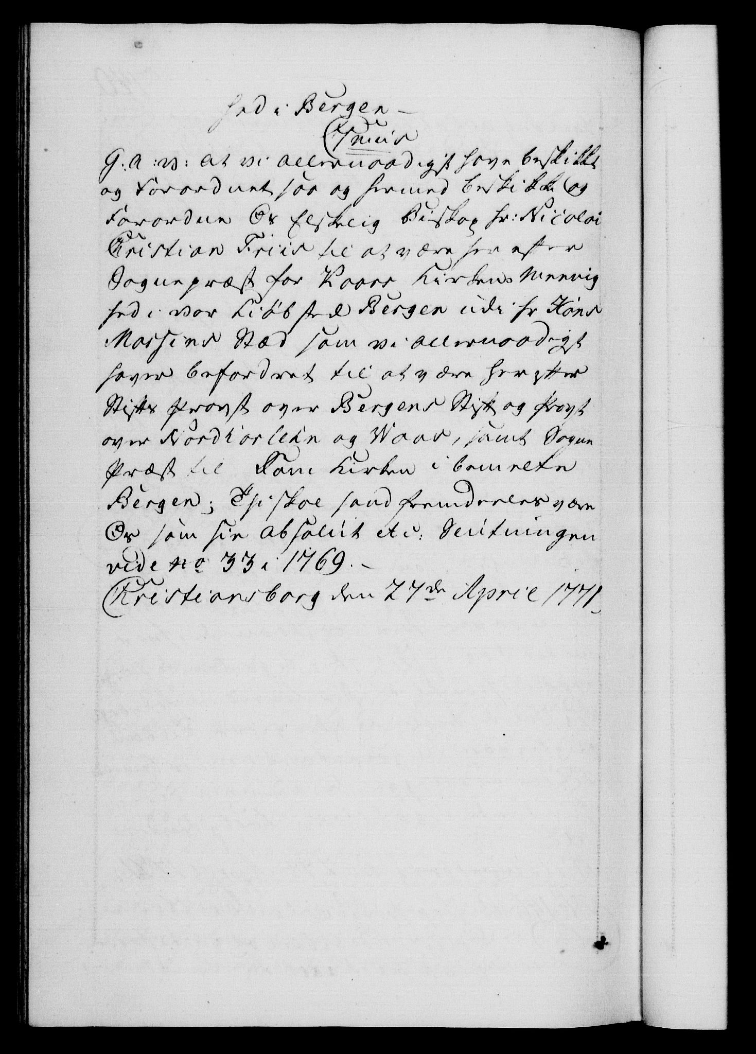 Danske Kanselli 1572-1799, AV/RA-EA-3023/F/Fc/Fca/Fcaa/L0044: Norske registre, 1769-1771, p. 740b