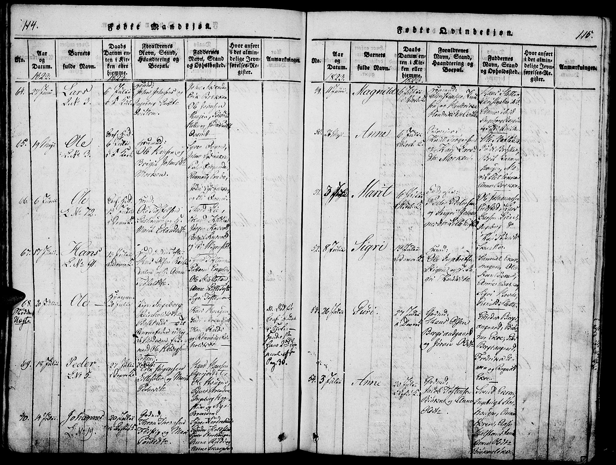 Lesja prestekontor, SAH/PREST-068/H/Ha/Haa/L0004: Parish register (official) no. 4, 1820-1829, p. 114-115