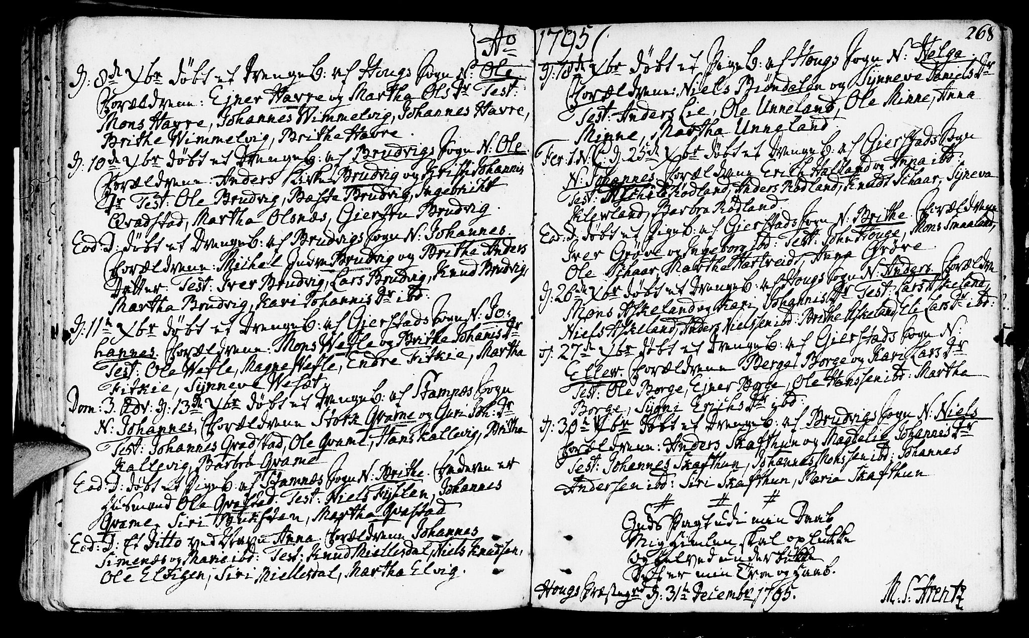 Haus sokneprestembete, AV/SAB-A-75601/H/Haa: Parish register (official) no. A 10, 1782-1796, p. 268