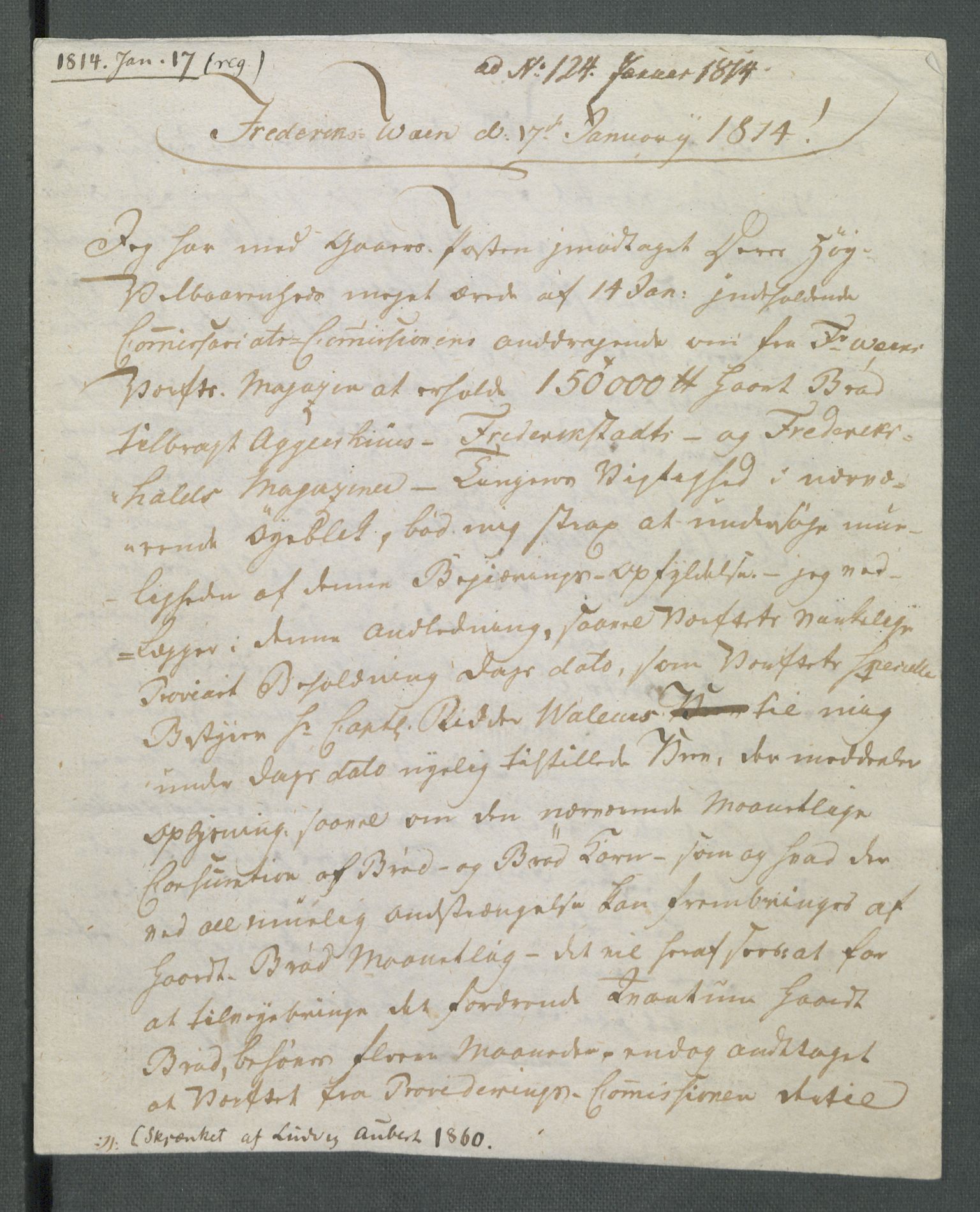 Forskjellige samlinger, Historisk-kronologisk samling, RA/EA-4029/G/Ga/L0009A: Historisk-kronologisk samling. Dokumenter fra januar og ut september 1814. , 1814, p. 3