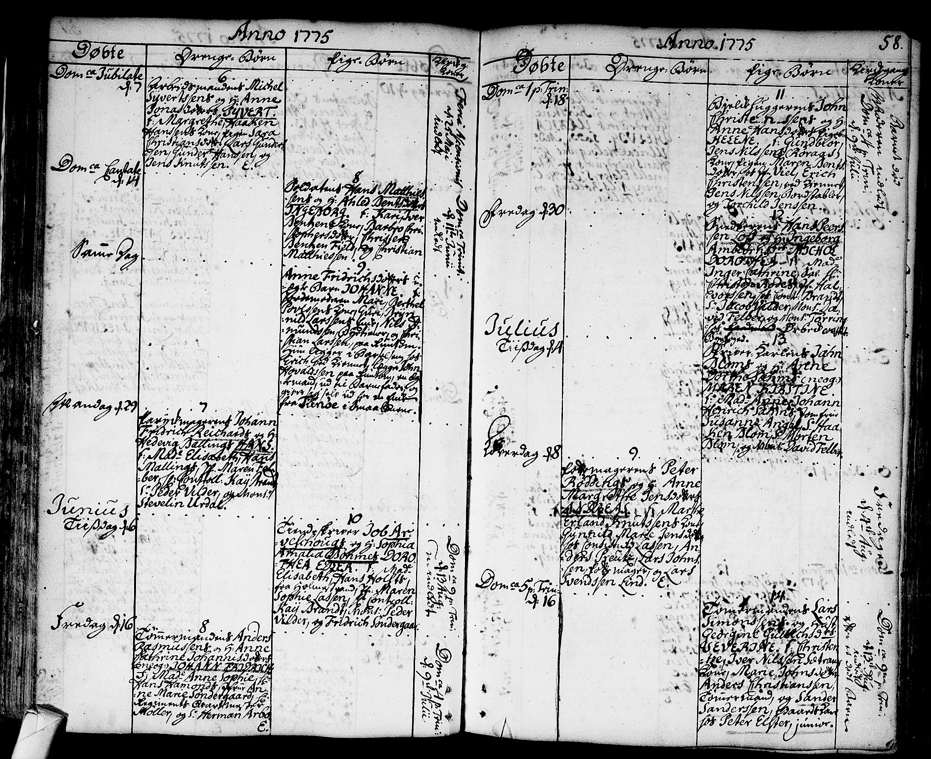 Strømsø kirkebøker, AV/SAKO-A-246/F/Fa/L0009: Parish register (official) no. I 9, 1752-1791, p. 58