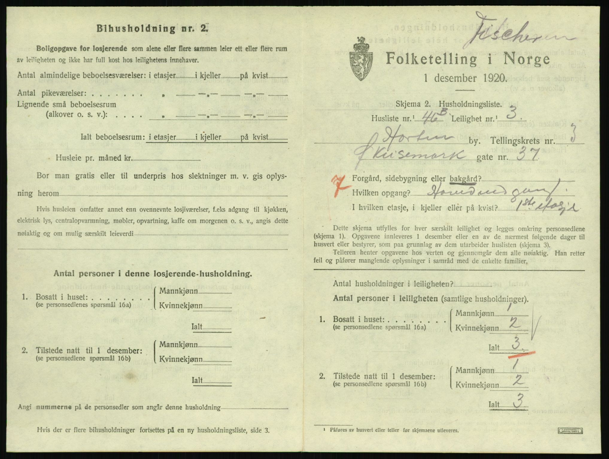 SAKO, 1920 census for Horten, 1920, p. 4301