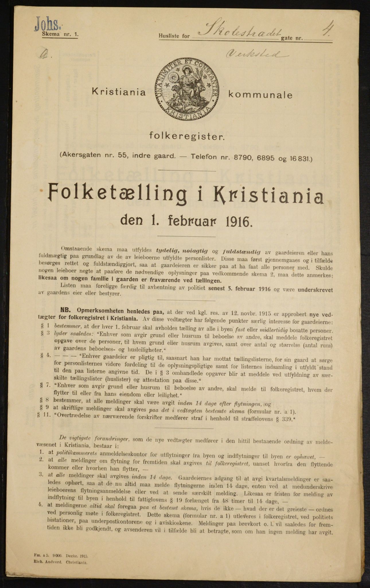 OBA, Municipal Census 1916 for Kristiania, 1916, p. 98821