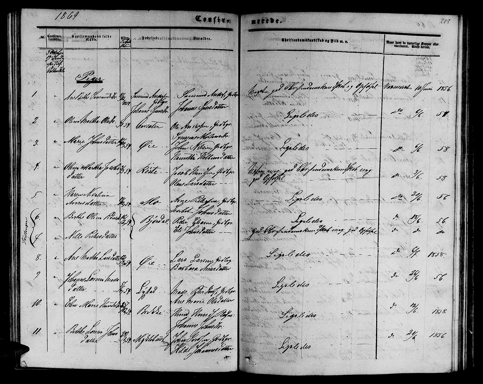 Ministerialprotokoller, klokkerbøker og fødselsregistre - Møre og Romsdal, AV/SAT-A-1454/513/L0188: Parish register (copy) no. 513C02, 1865-1882, p. 208