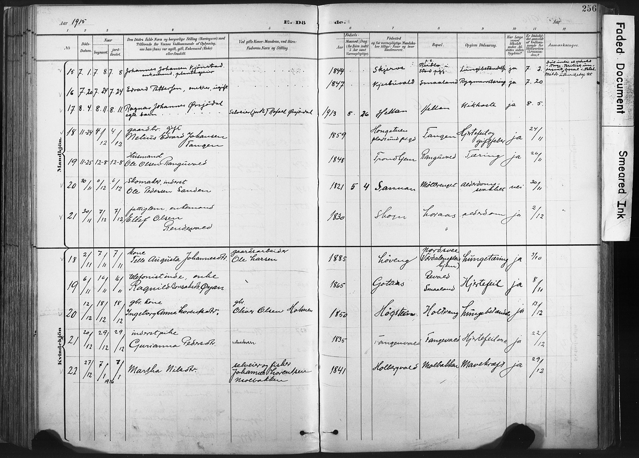 Ministerialprotokoller, klokkerbøker og fødselsregistre - Nord-Trøndelag, AV/SAT-A-1458/717/L0162: Parish register (official) no. 717A12, 1898-1923, p. 256