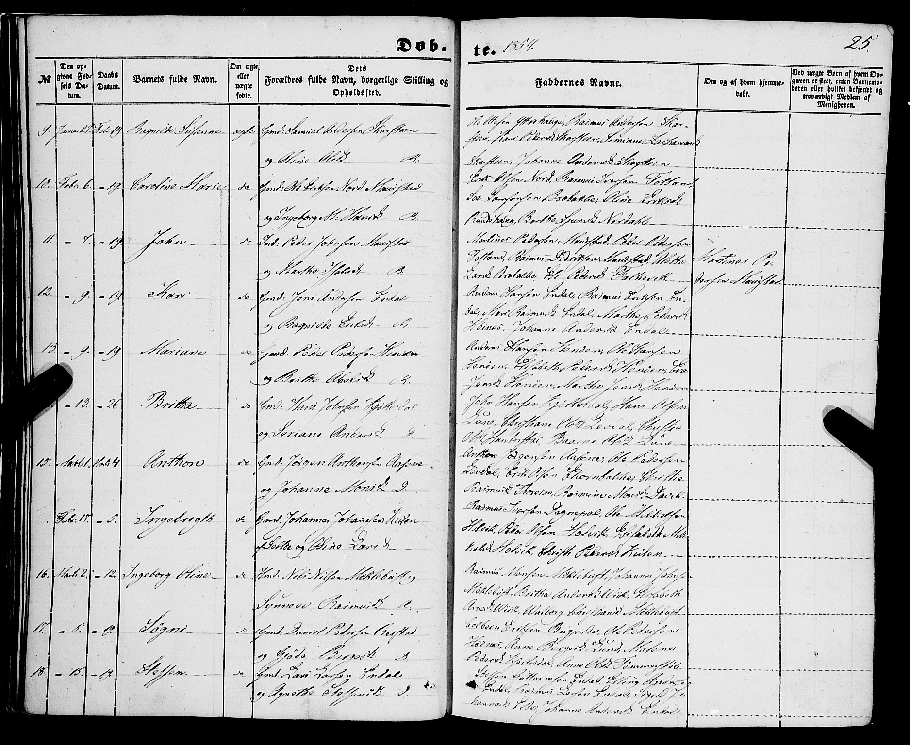 Davik sokneprestembete, AV/SAB-A-79701/H/Haa/Haaa/L0005: Parish register (official) no. A 5, 1850-1866, p. 25
