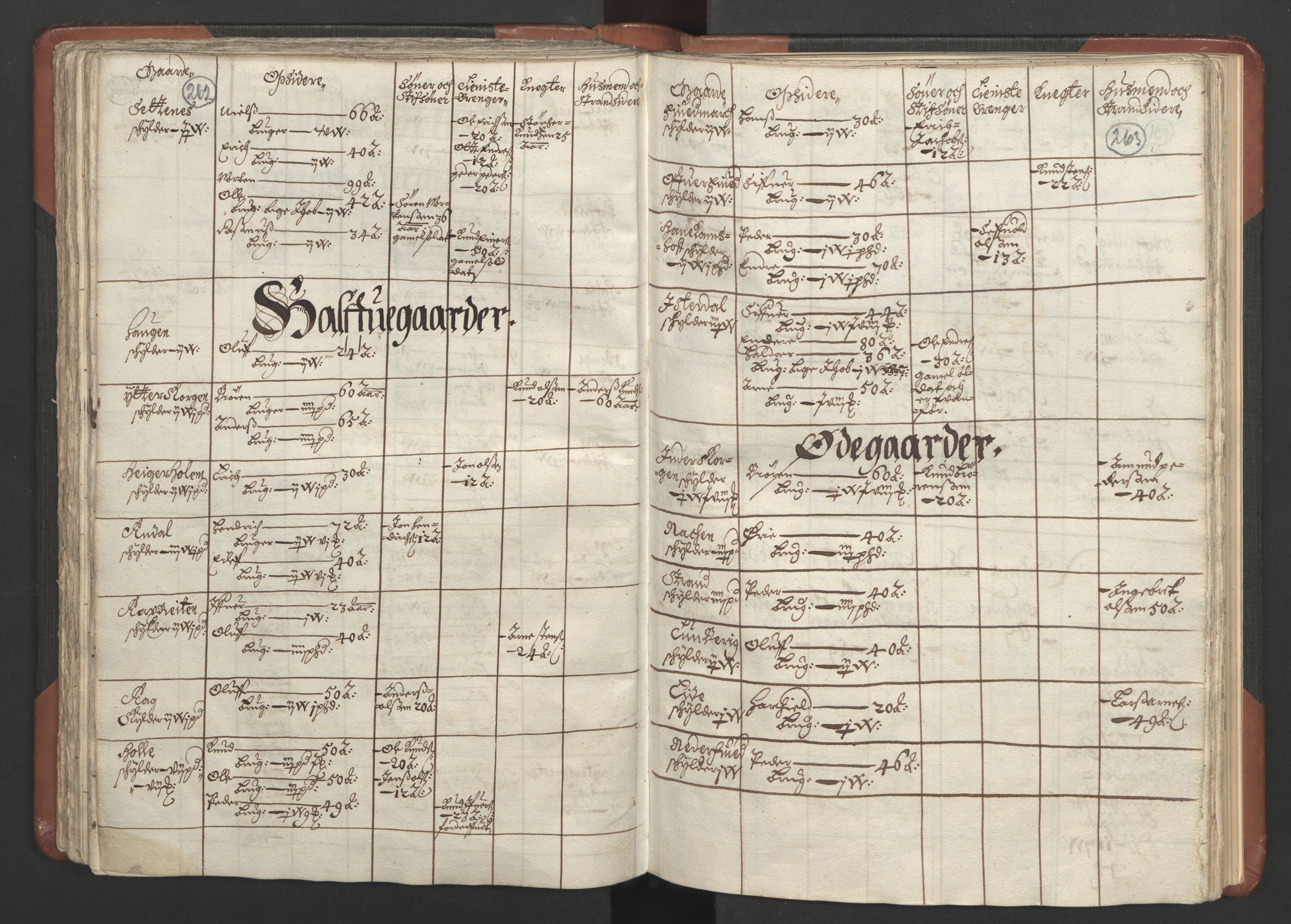 RA, Bailiff's Census 1664-1666, no. 16: Romsdal fogderi and Sunnmøre fogderi, 1664-1665, p. 262-263