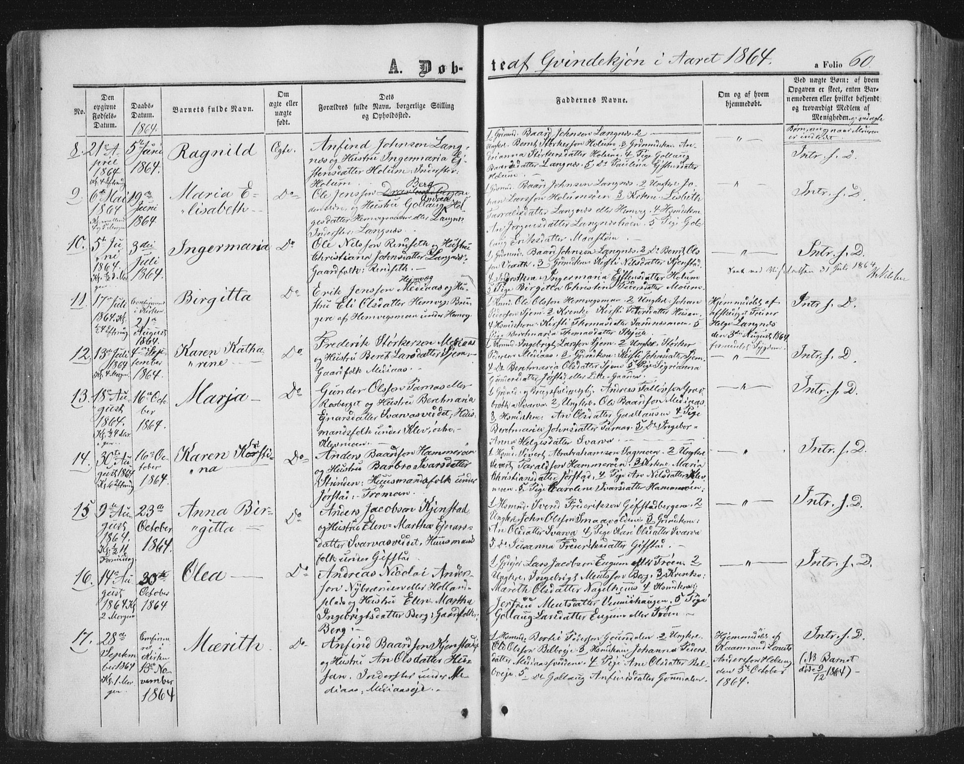 Ministerialprotokoller, klokkerbøker og fødselsregistre - Nord-Trøndelag, SAT/A-1458/749/L0472: Parish register (official) no. 749A06, 1857-1873, p. 60