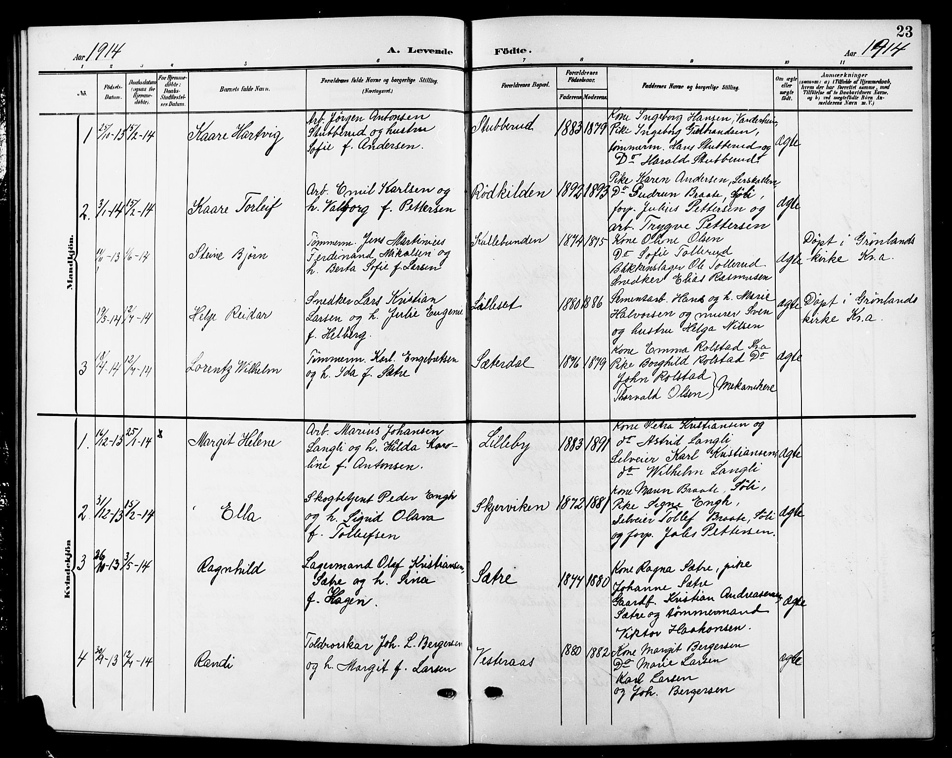Nesodden prestekontor Kirkebøker, SAO/A-10013/G/Gb/L0001: Parish register (copy) no. II 1, 1905-1924, p. 23