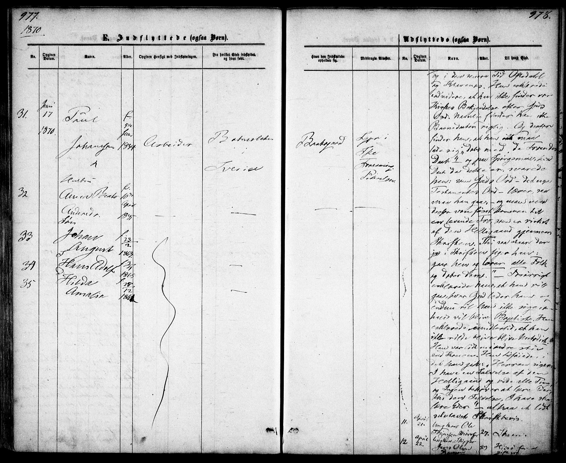 Tromøy sokneprestkontor, AV/SAK-1111-0041/F/Fa/L0008: Parish register (official) no. A 8, 1870-1877, p. 977-978