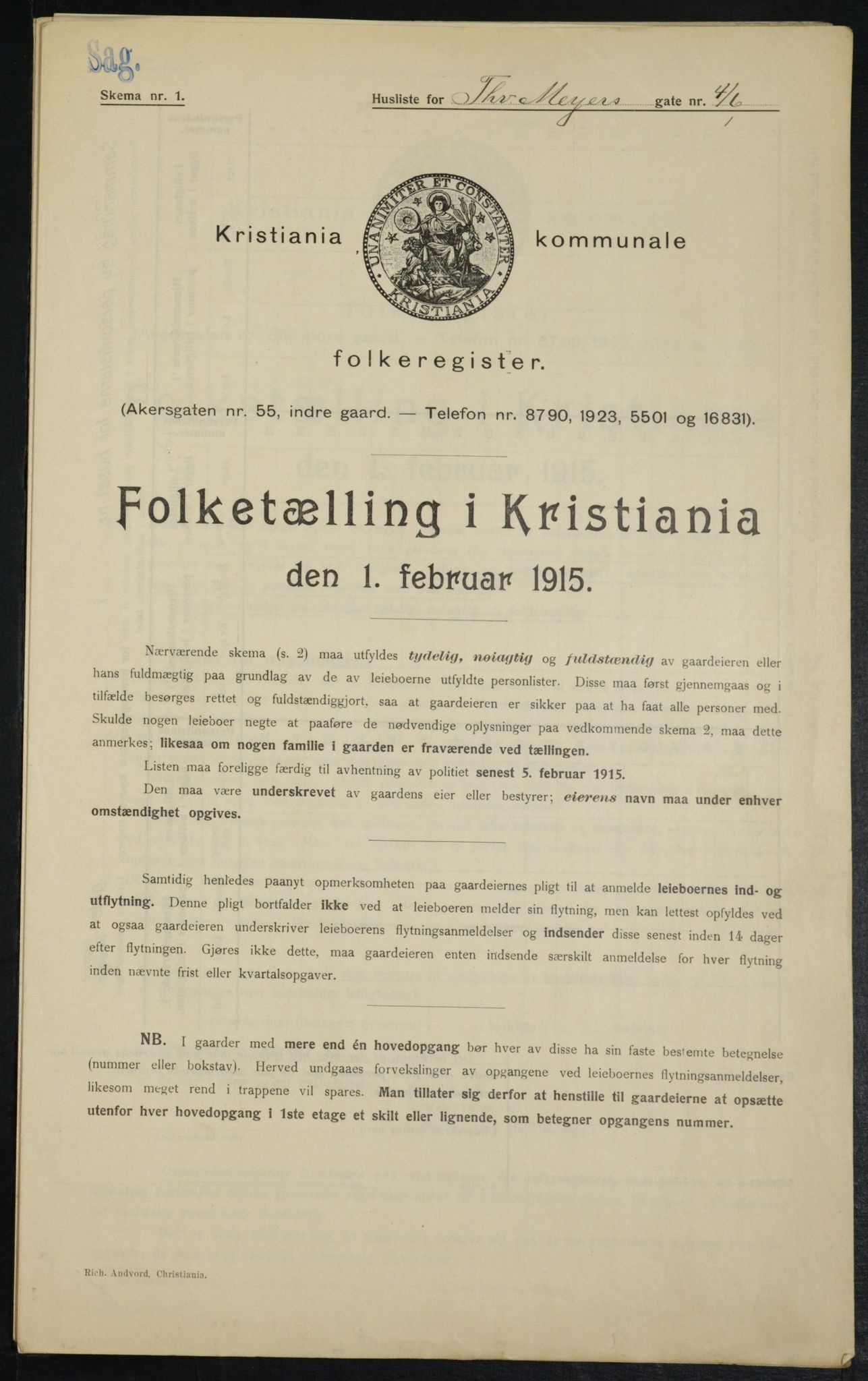 OBA, Municipal Census 1915 for Kristiania, 1915, p. 109794