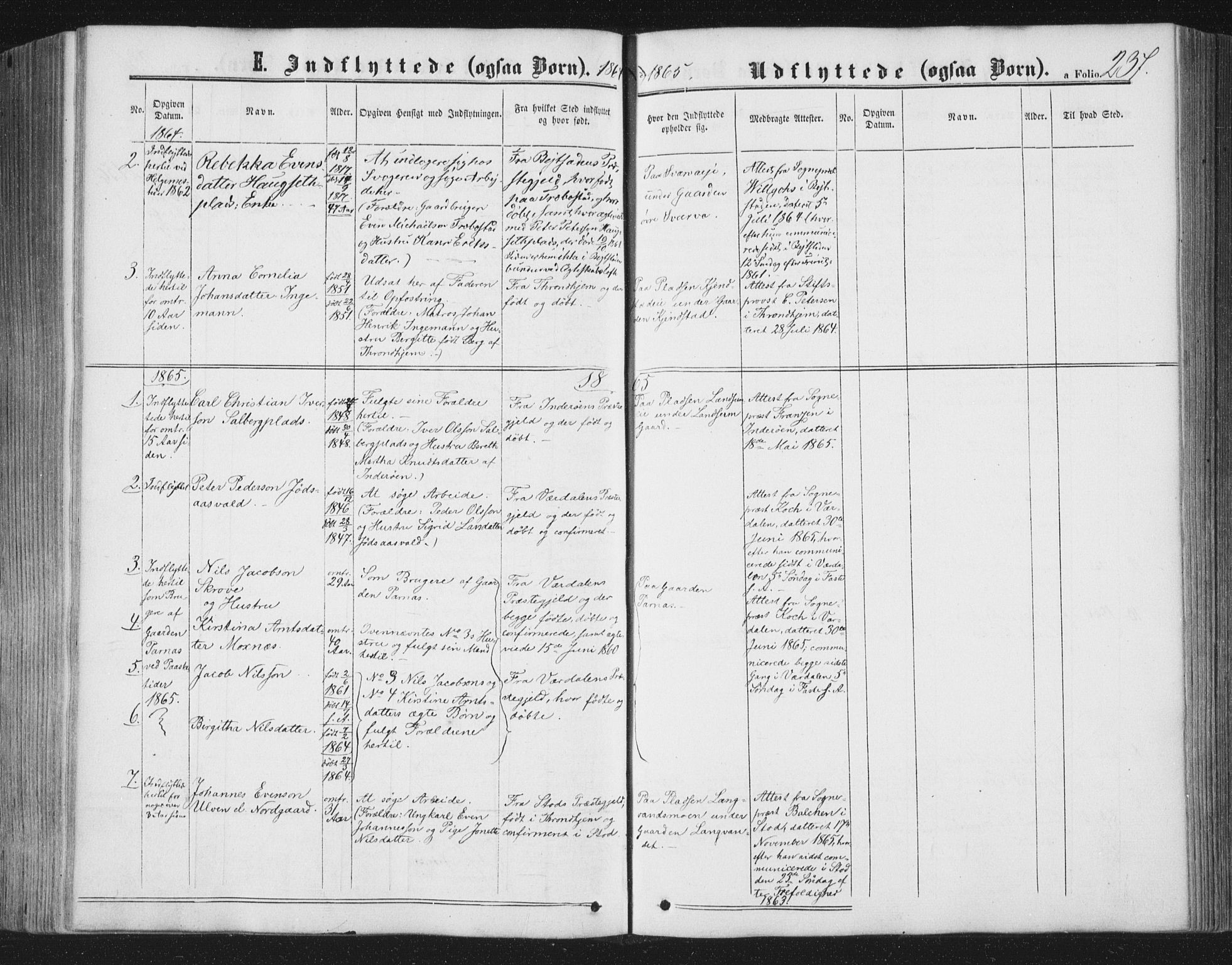 Ministerialprotokoller, klokkerbøker og fødselsregistre - Nord-Trøndelag, AV/SAT-A-1458/749/L0472: Parish register (official) no. 749A06, 1857-1873, p. 237