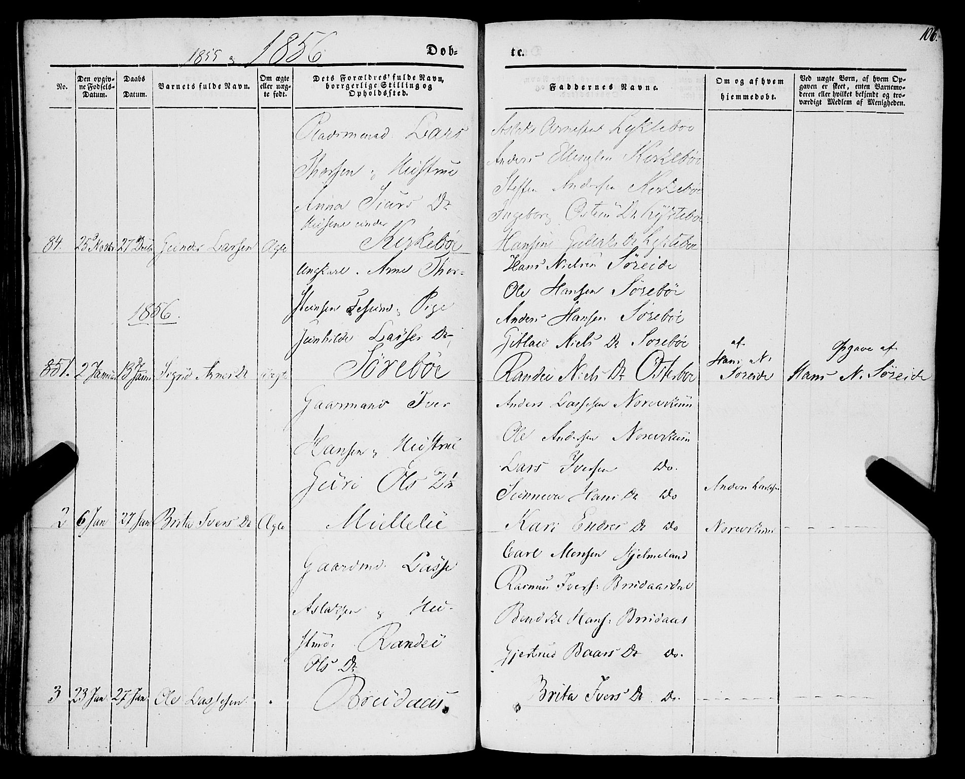 Lavik sokneprestembete, SAB/A-80901: Parish register (official) no. A 3, 1843-1863, p. 106
