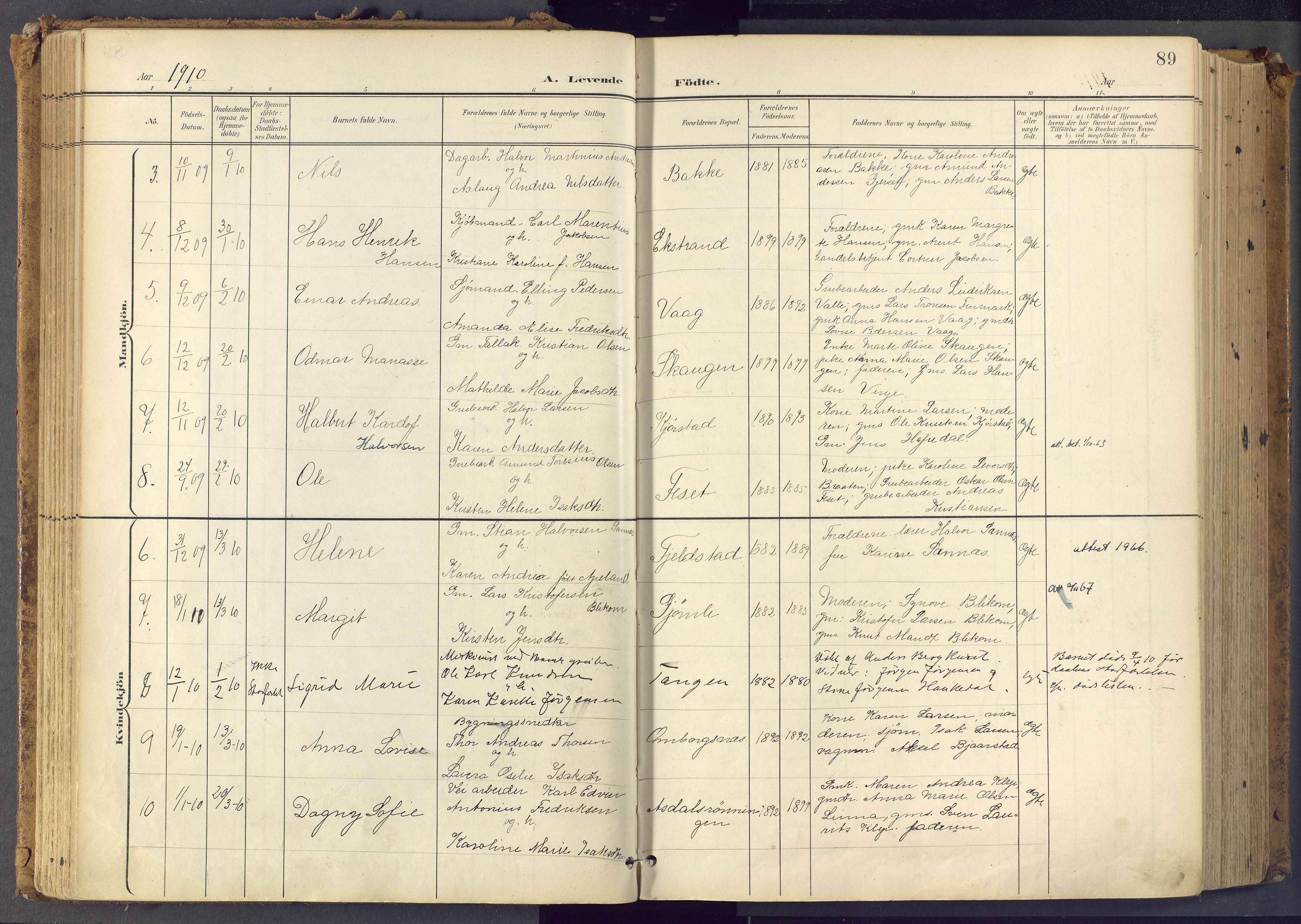 Bamble kirkebøker, SAKO/A-253/F/Fa/L0009: Parish register (official) no. I 9, 1901-1917, p. 89