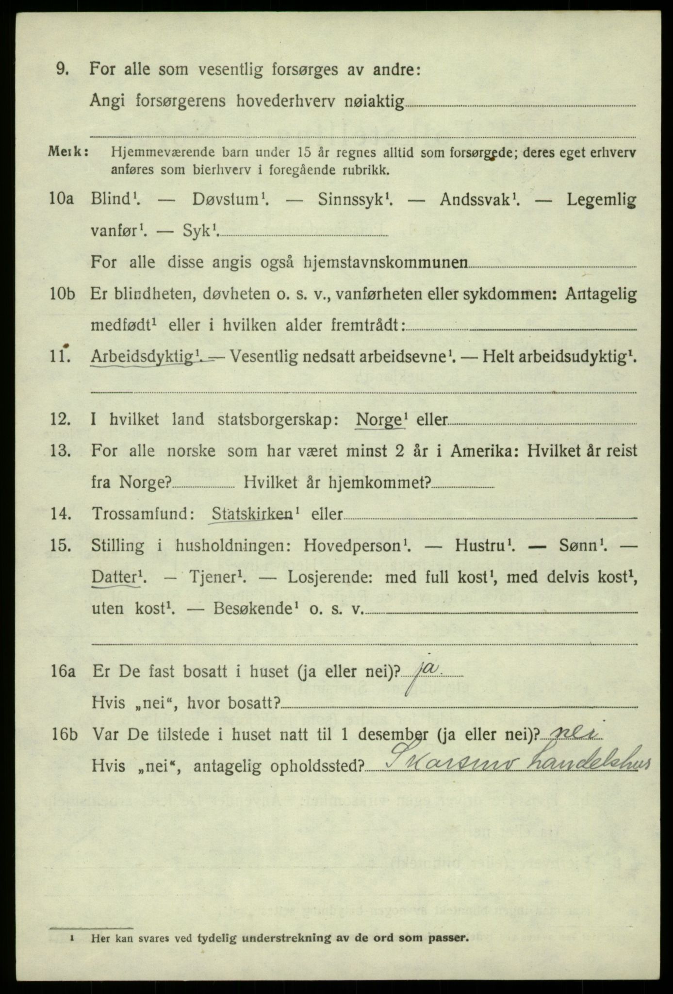 SAB, 1920 census for Odda, 1920, p. 1764