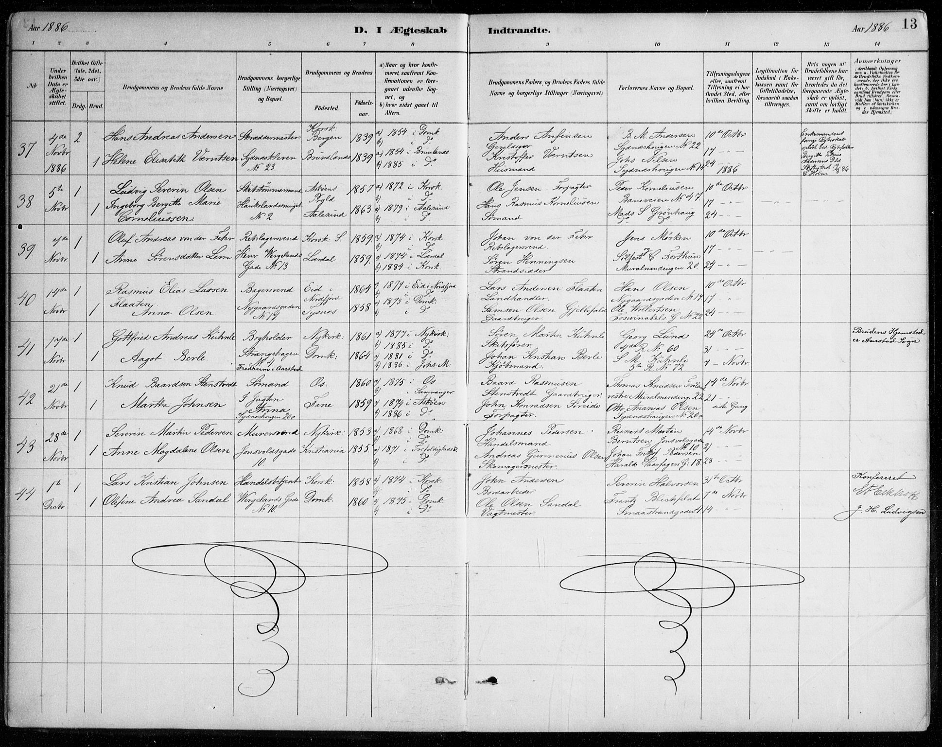 Johanneskirken sokneprestembete, AV/SAB-A-76001/H/Haa/L0012: Parish register (official) no. D 1, 1885-1912, p. 13