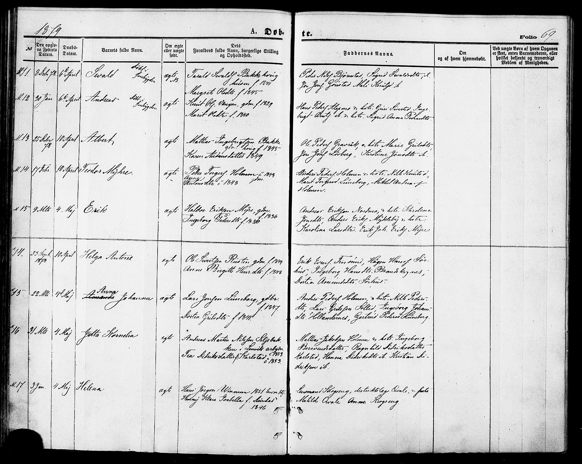 Målselv sokneprestembete, SATØ/S-1311/G/Ga/Gaa/L0005kirke: Parish register (official) no. 5, 1872-1884, p. 69